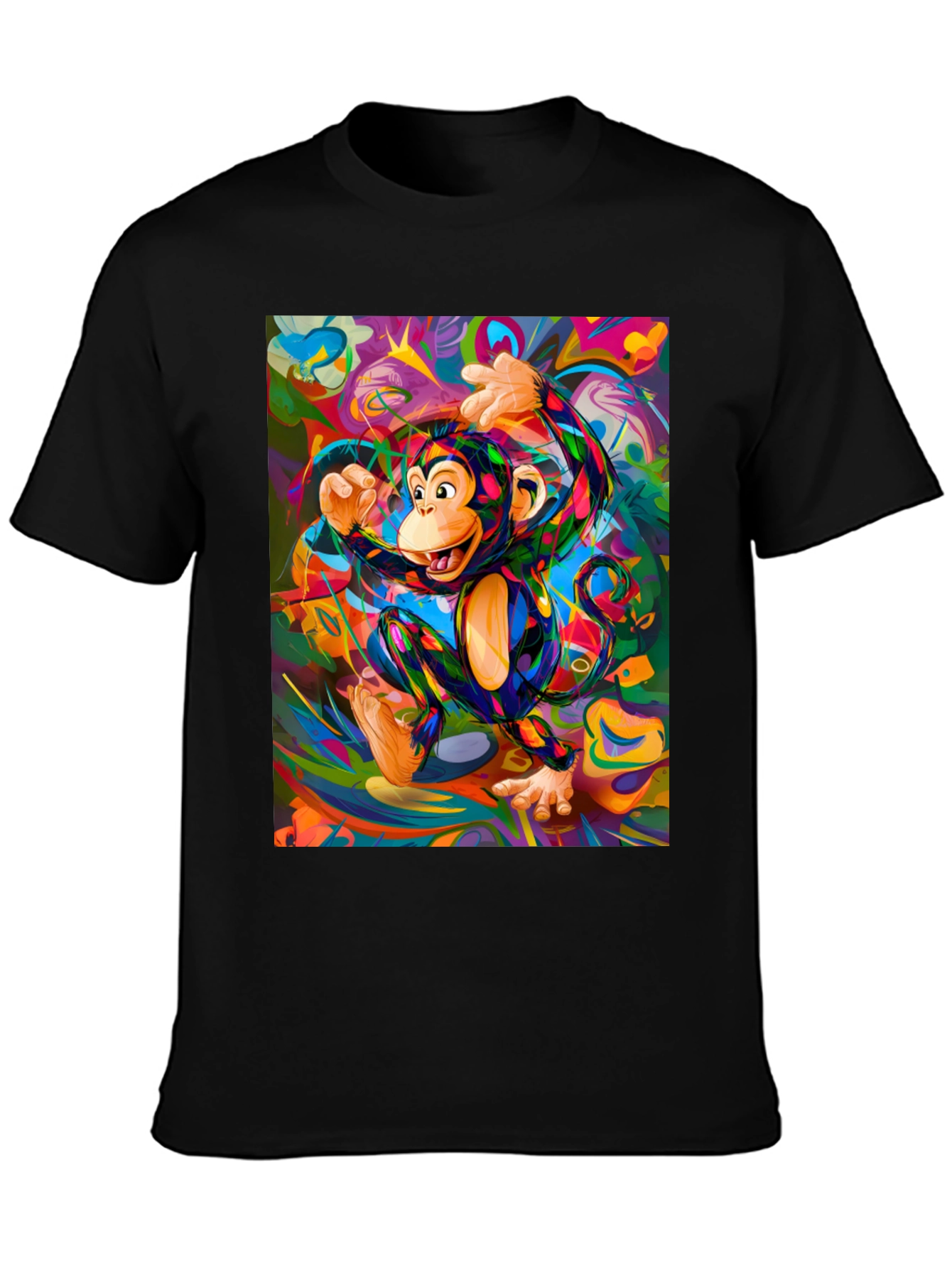 Vibrant Monkey Graphic T-Shirt