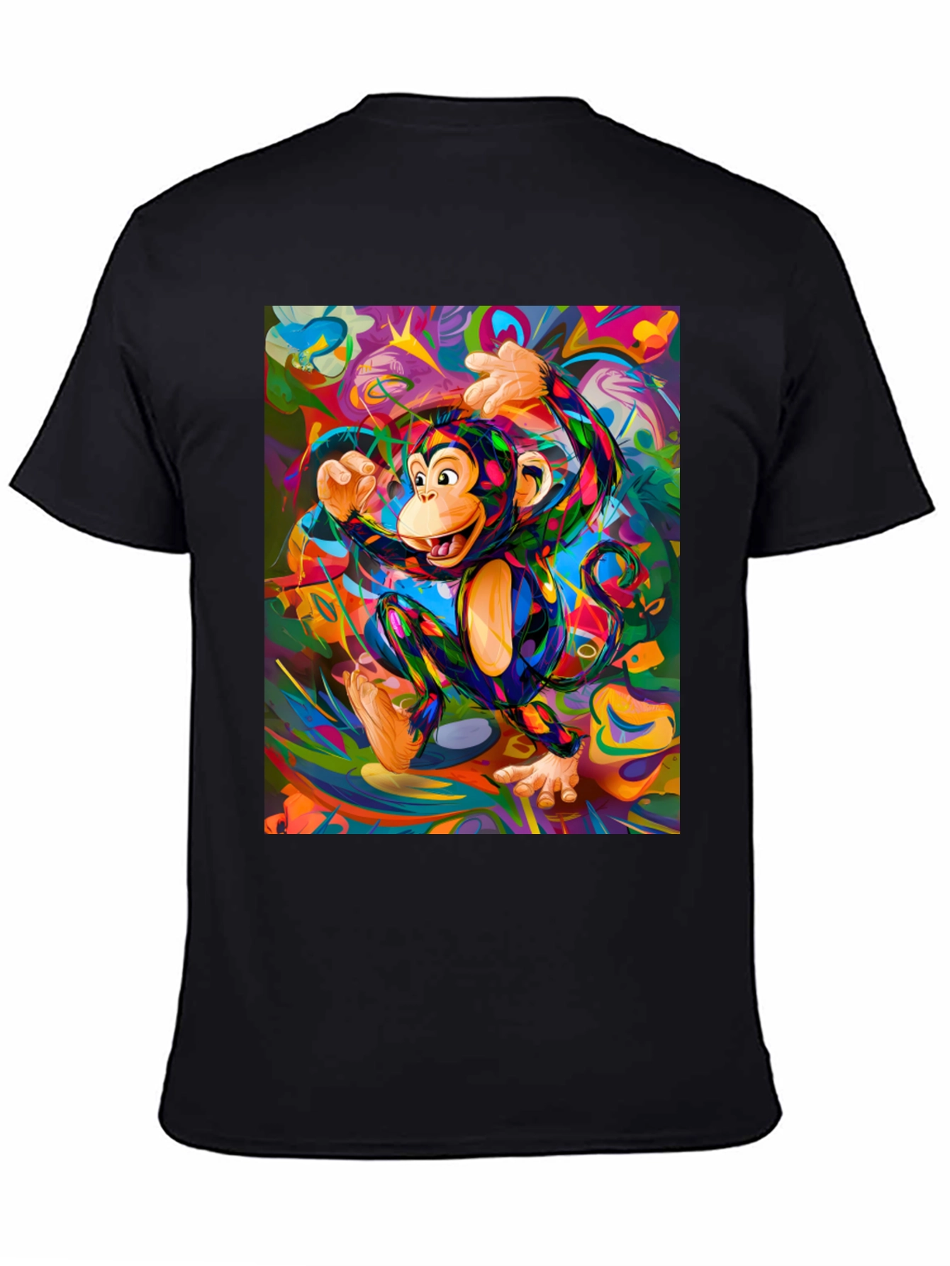 Vibrant Monkey Graphic T-Shirt
