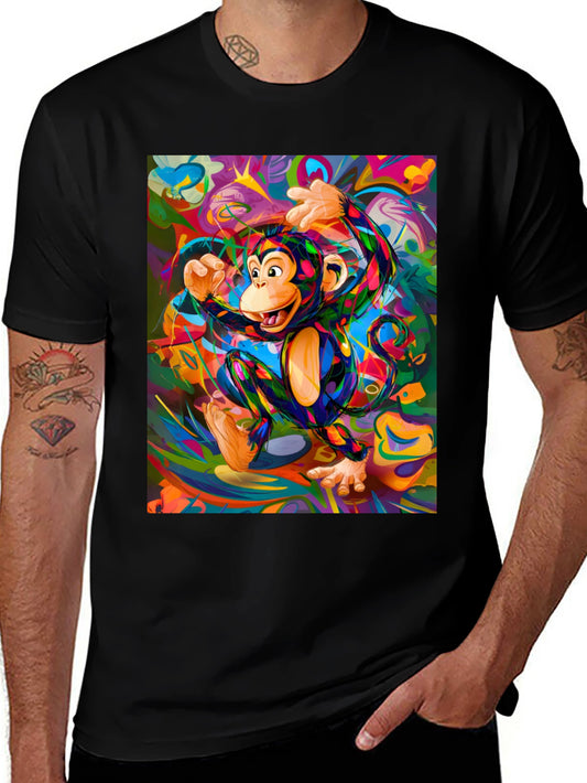 Vibrant Monkey Graphic T-Shirt