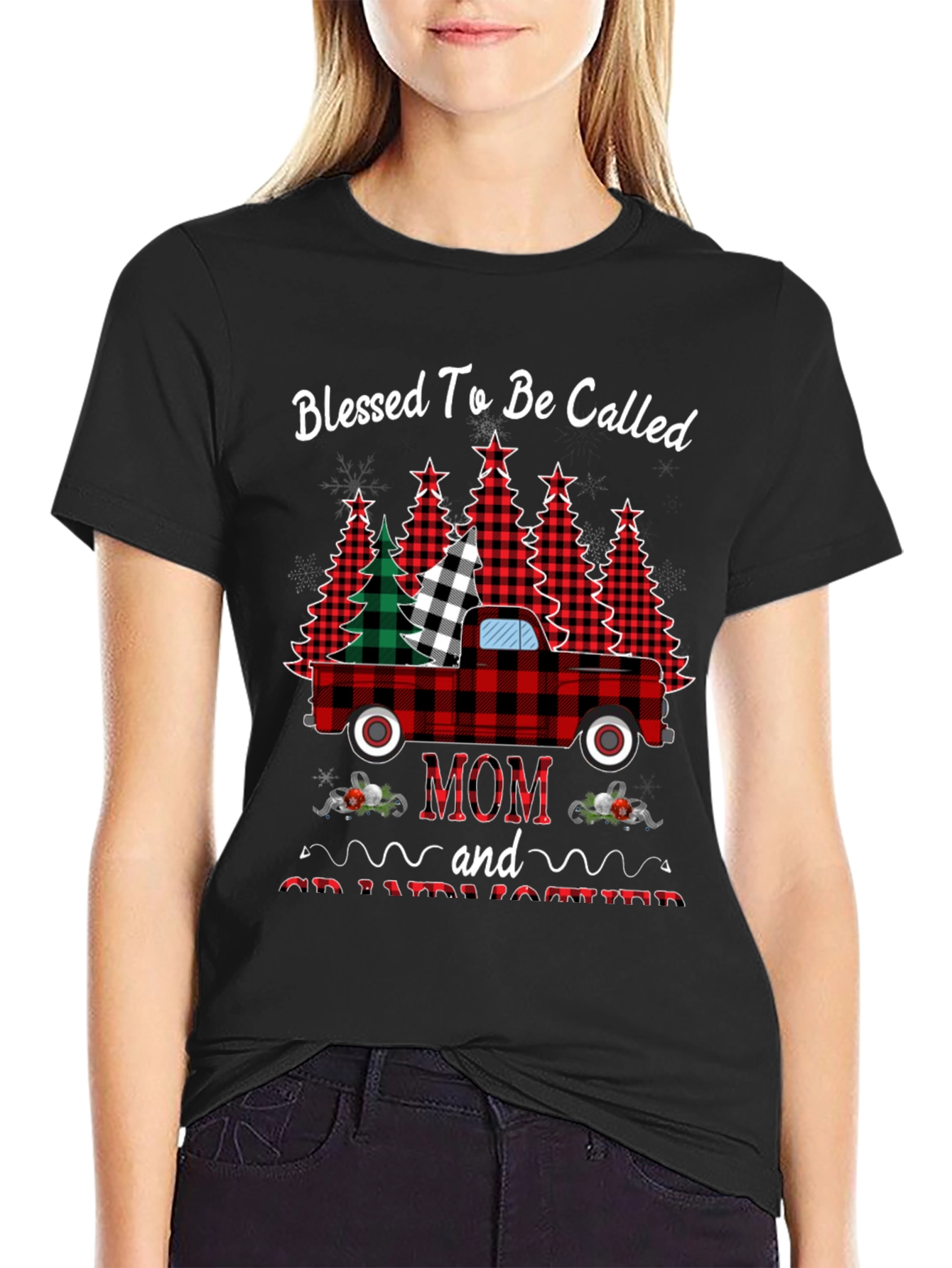 Blessed Mom Christmas Truck T-Shirt