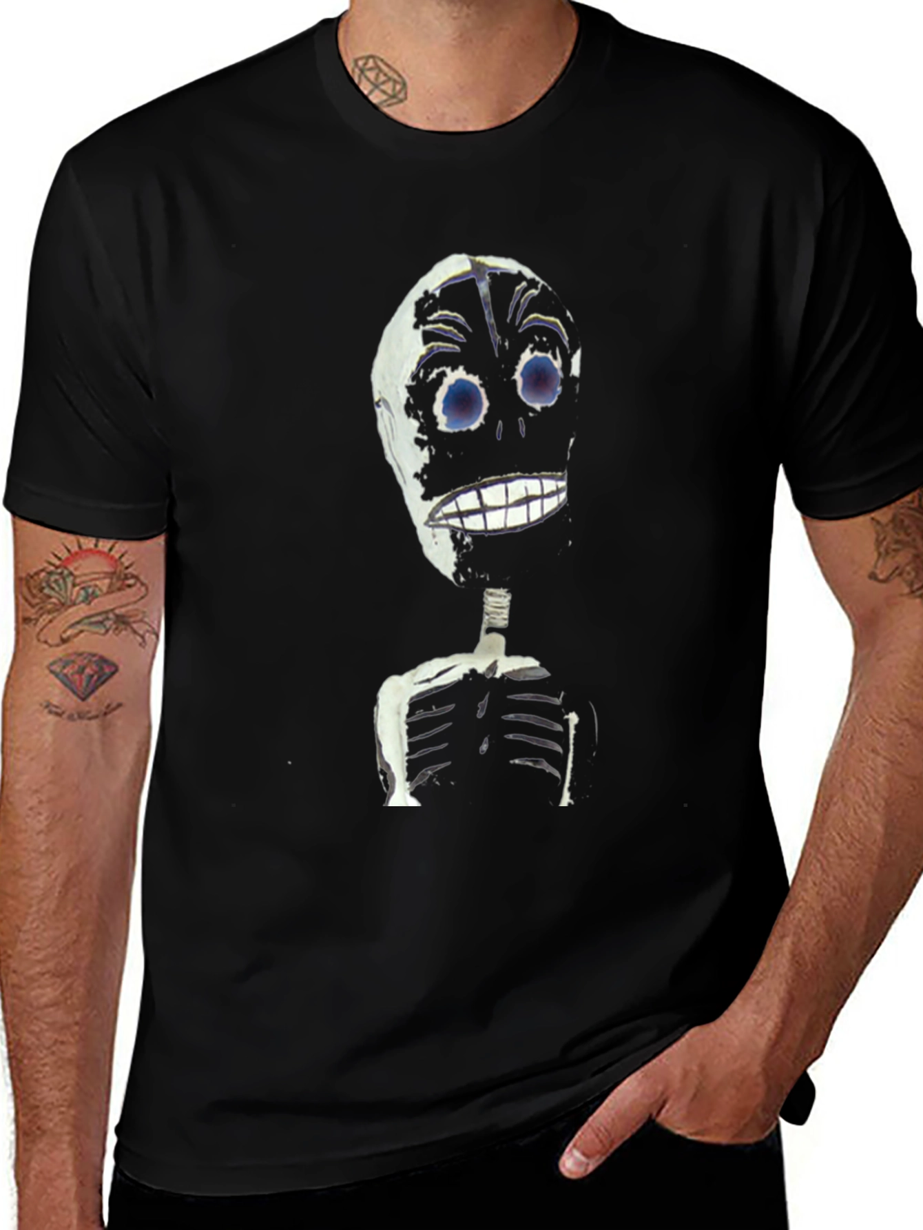Skeleton Graphic Tee - Creepy Cool Black T-Shirt