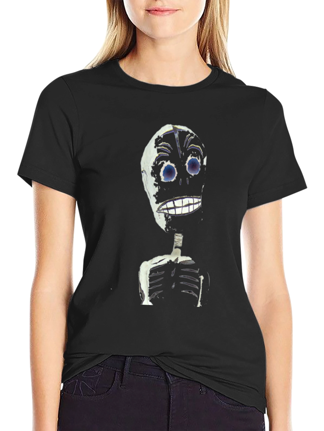 Skeleton Graphic Tee - Creepy Cool Black T-Shirt