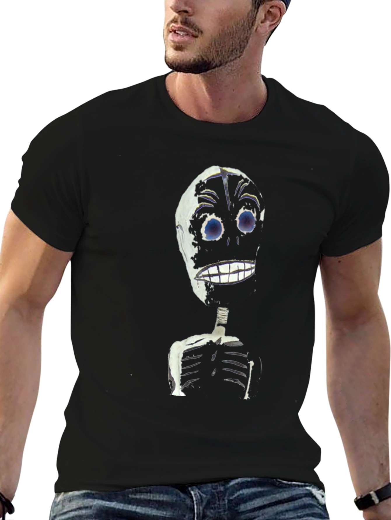 Skeleton Graphic Tee - Creepy Cool Black T-Shirt