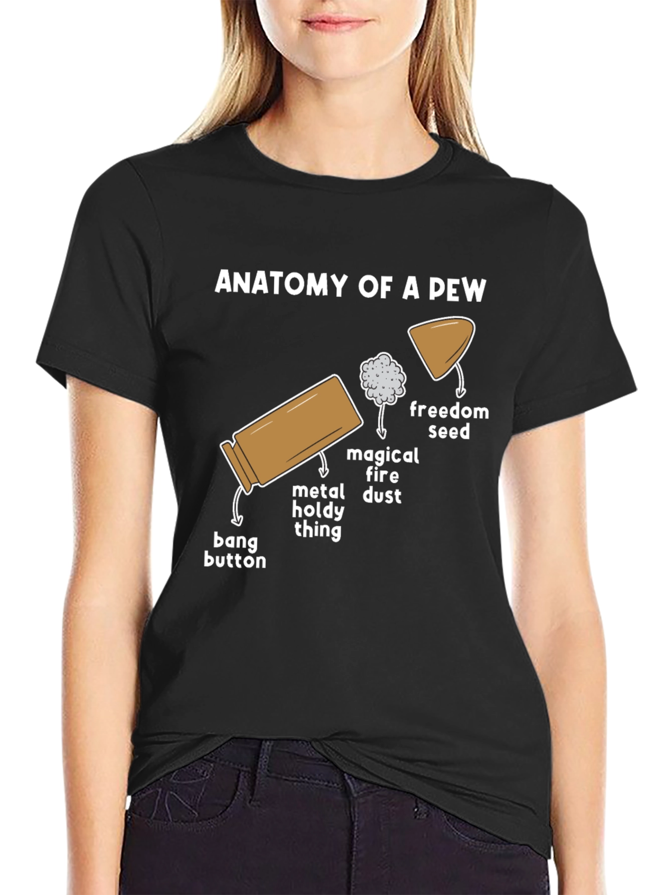 Anatomy of a Pew Funny Graphic T-Shirt