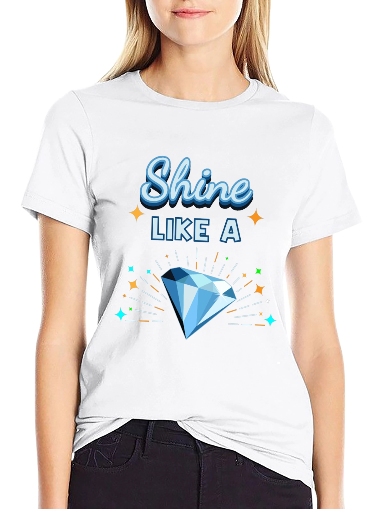 Shine Like a Diamond Graphic Tee - Black