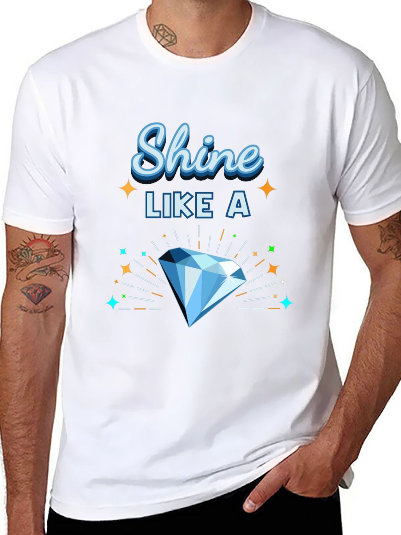 Shine Like a Diamond Graphic Tee - Black