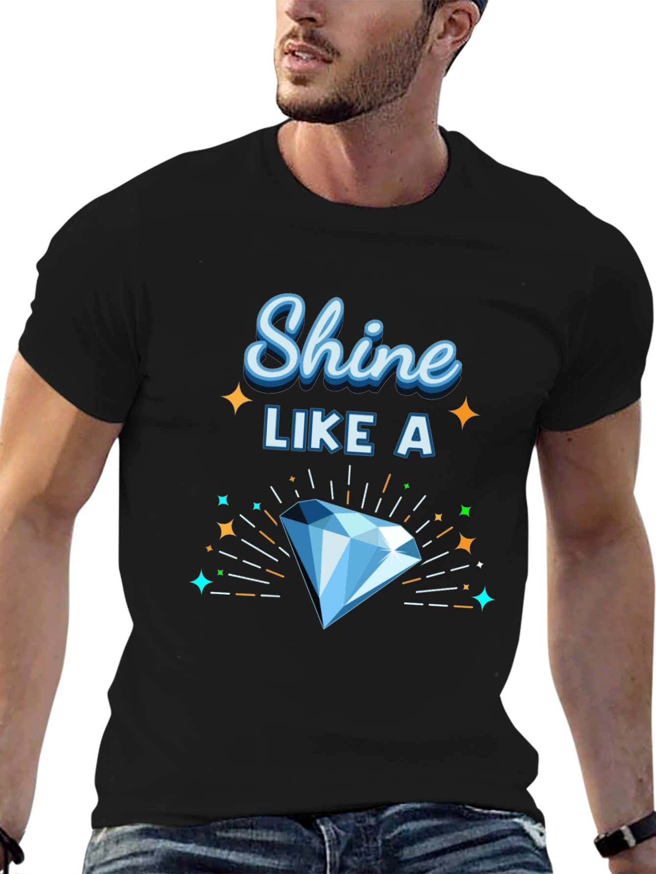 Shine Like a Diamond Graphic Tee - Black