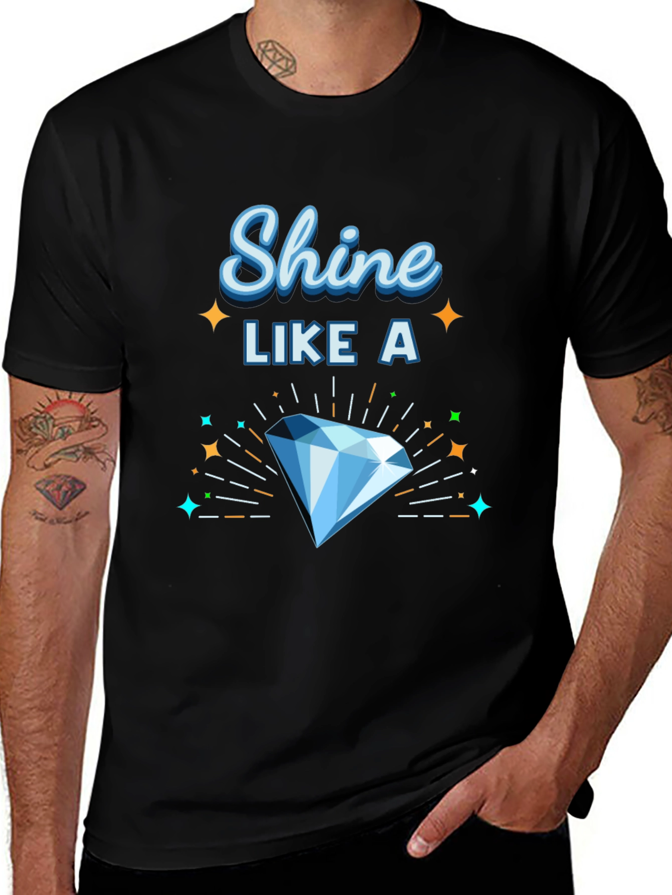 Shine Like a Diamond Graphic Tee - Black