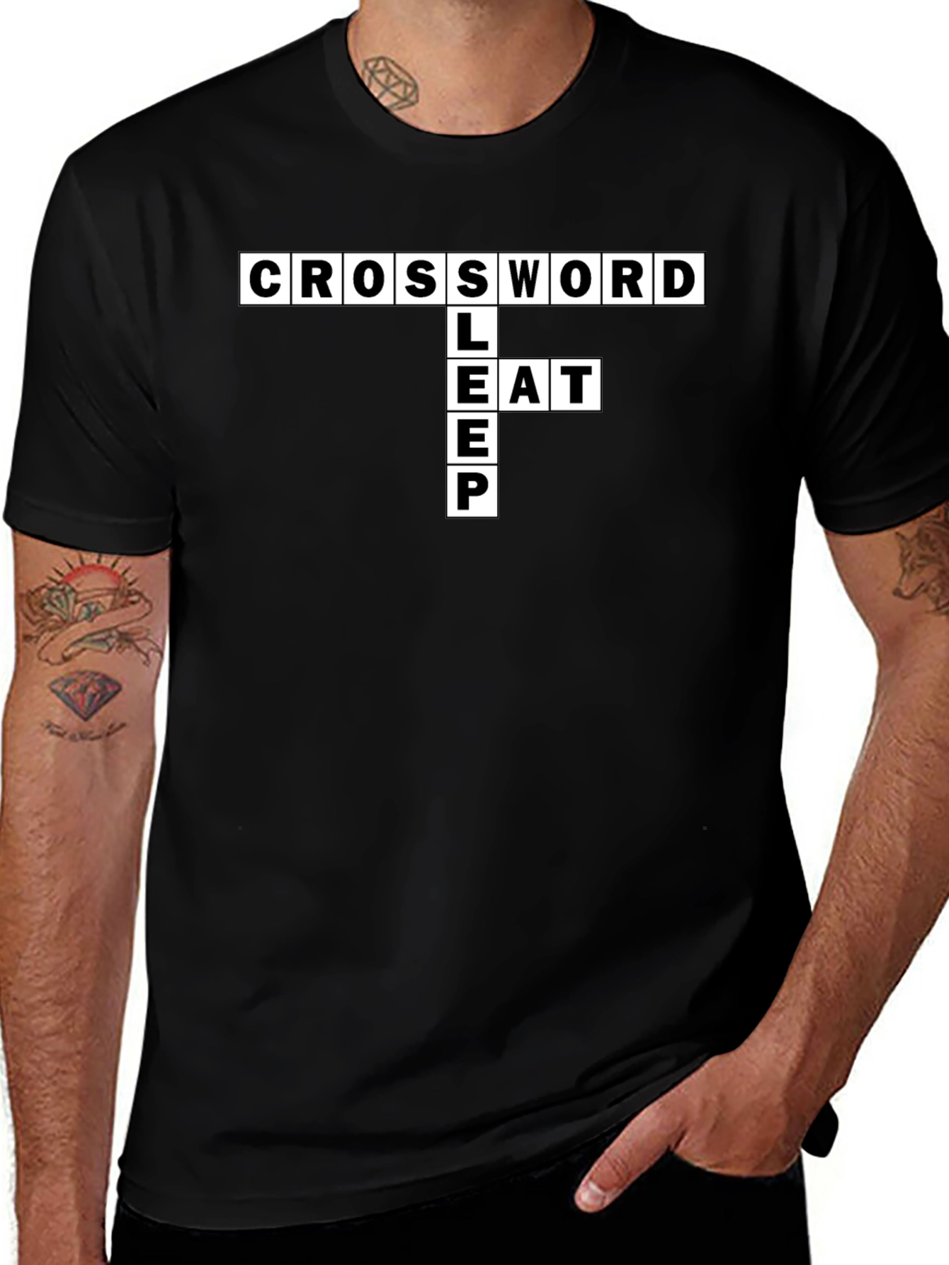 Crossword Puzzle Graphic T-Shirt