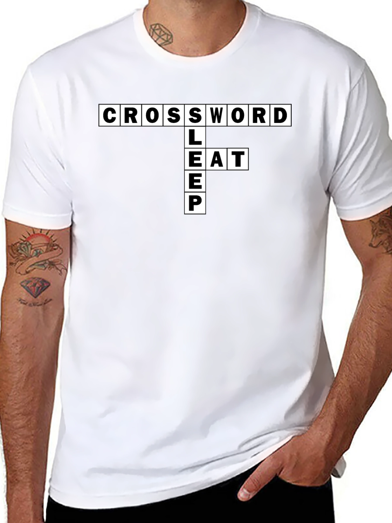 Crossword Puzzle Graphic T-Shirt