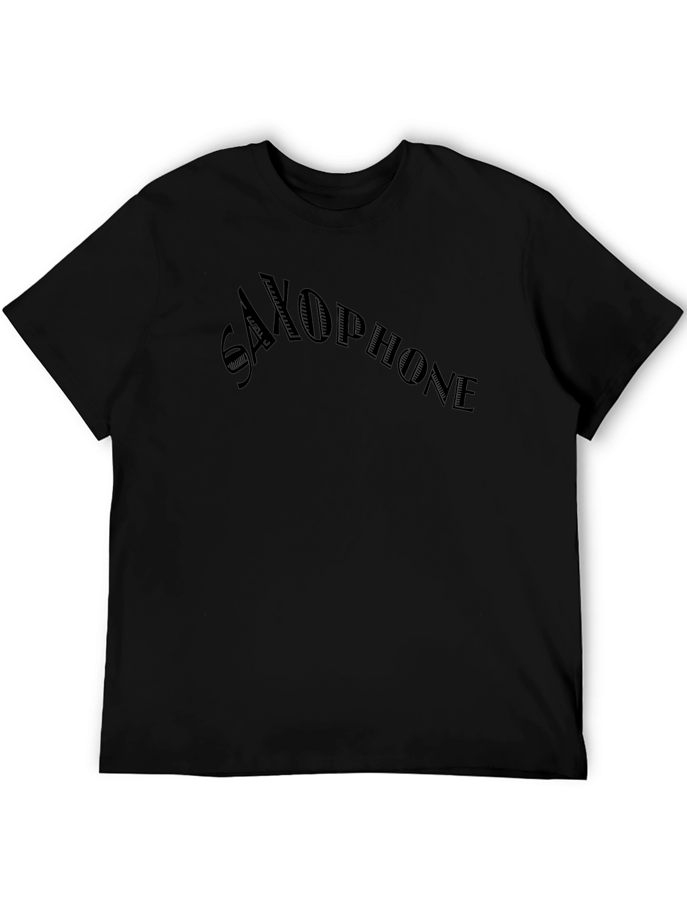 Saxophone Graphic Tee - Solid Black