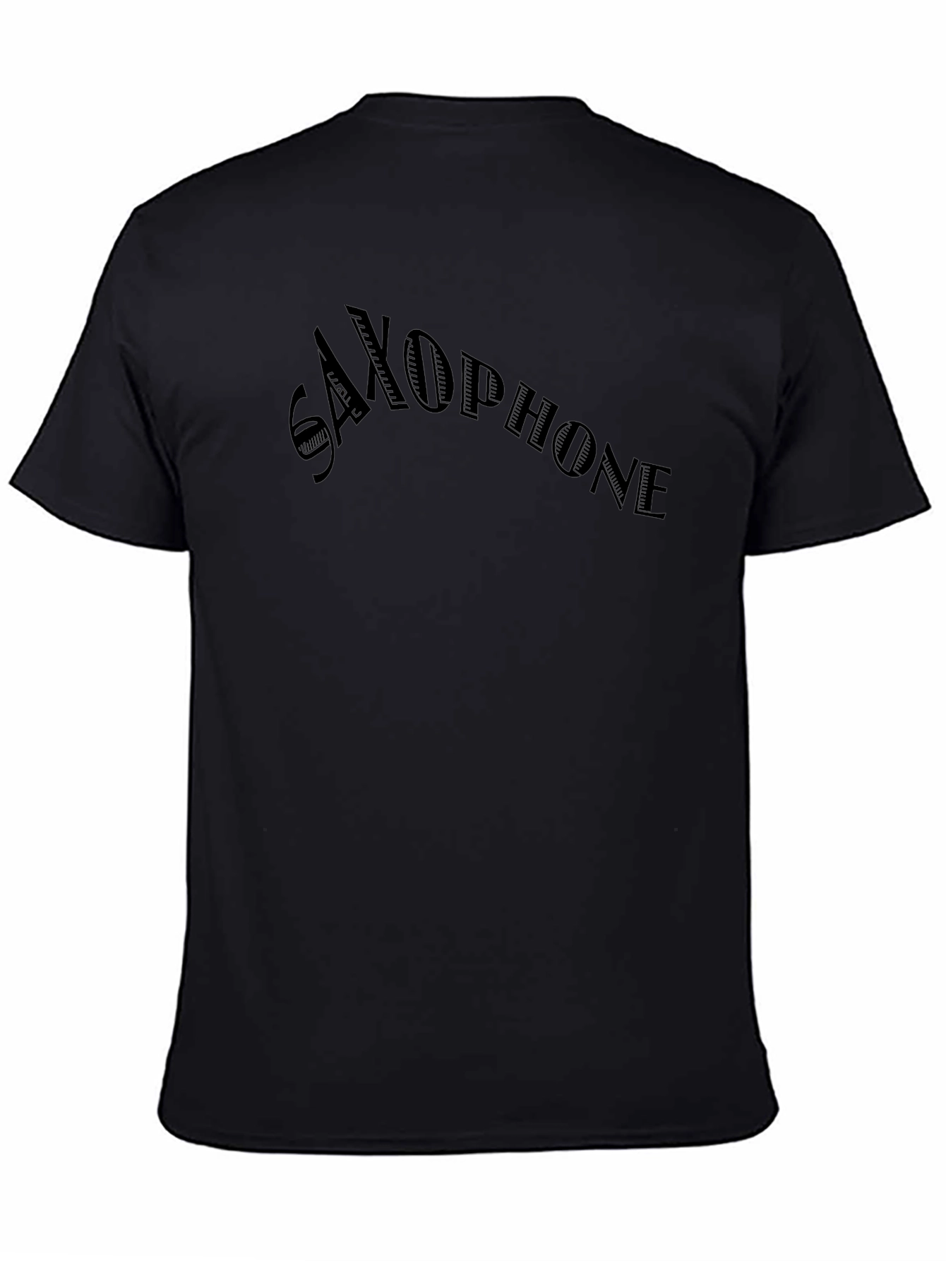 Saxophone Graphic Tee - Solid Black