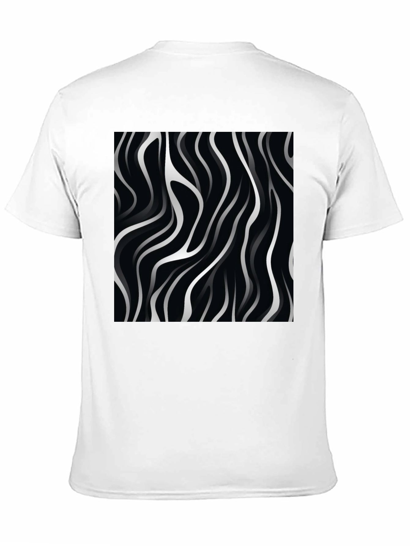 Abstract Wave Design Black T-Shirt