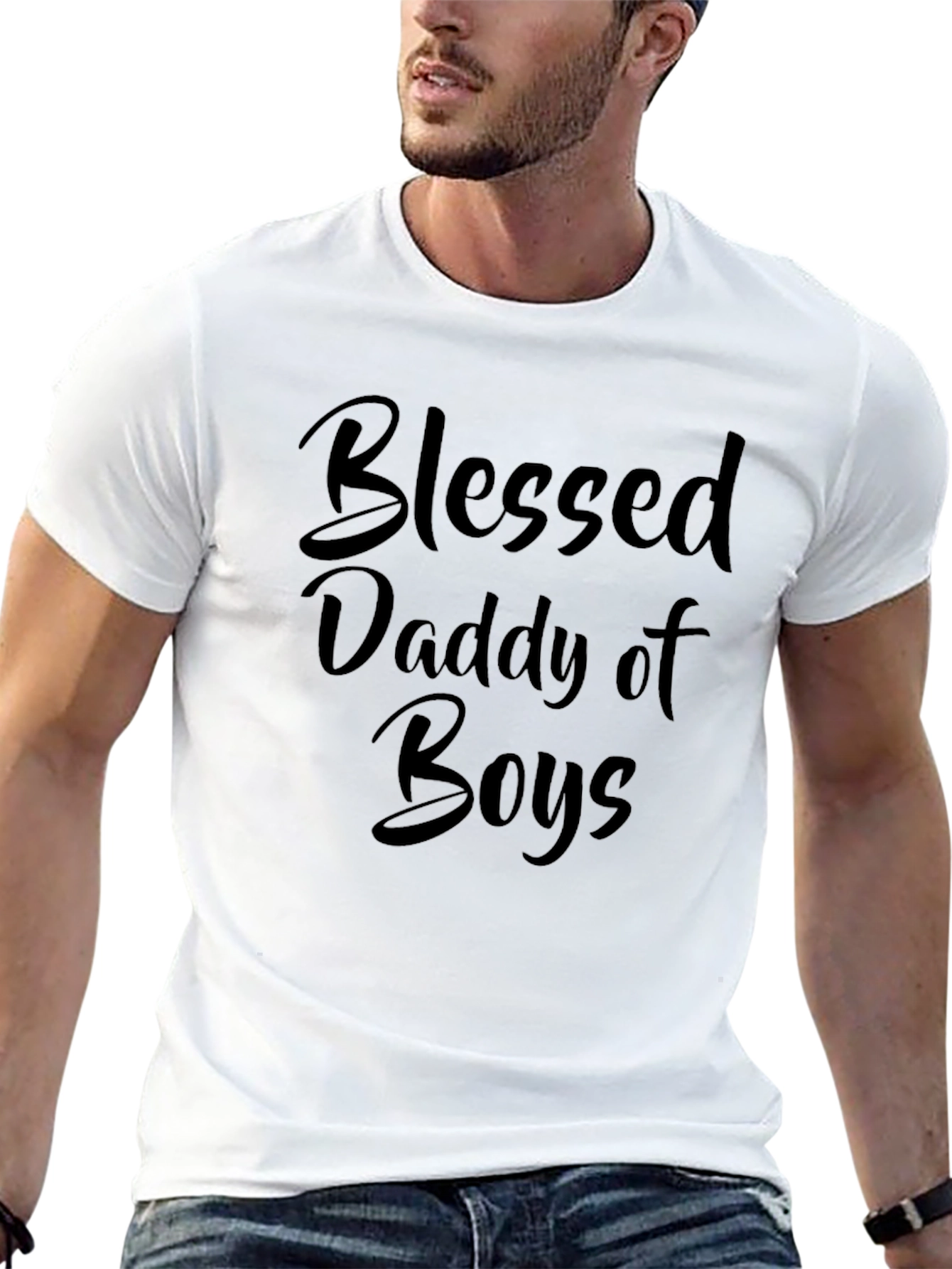 Blessed Daddy of Boys Black Graphic Tee