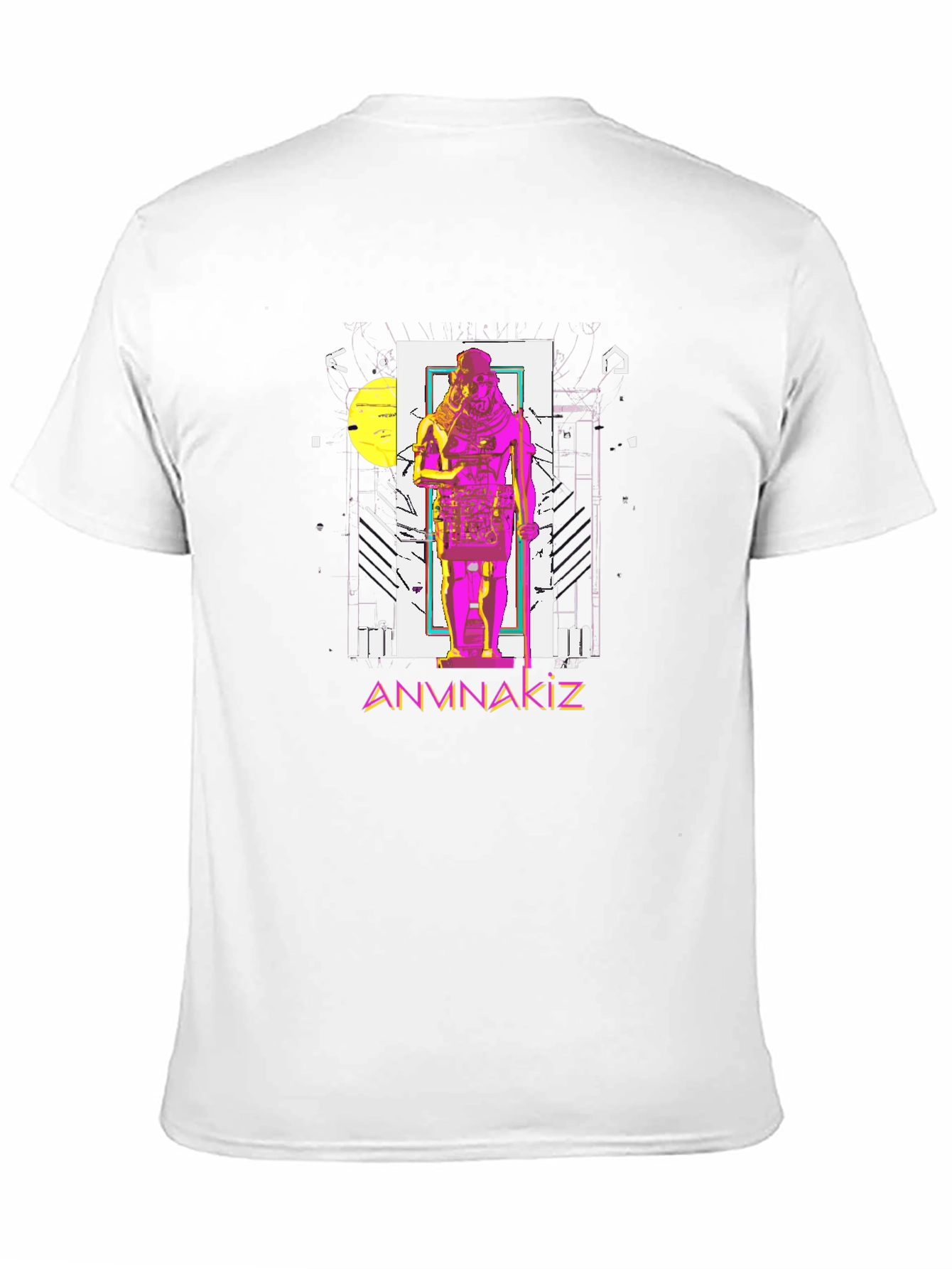 Anunnaki Graphic Tee - Black Cotton Blend T-Shirt