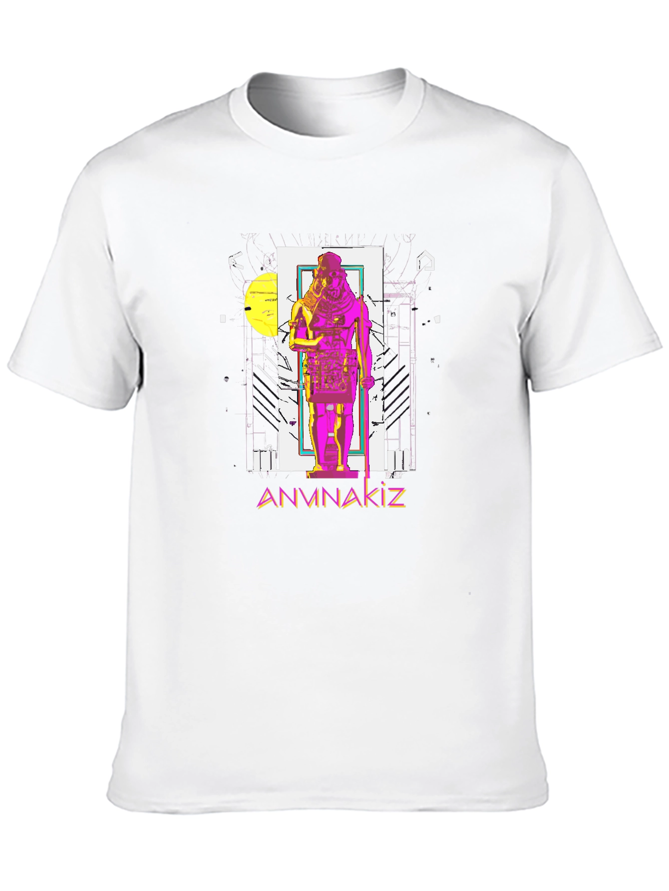 Anunnaki Graphic Tee - Black Cotton Blend T-Shirt