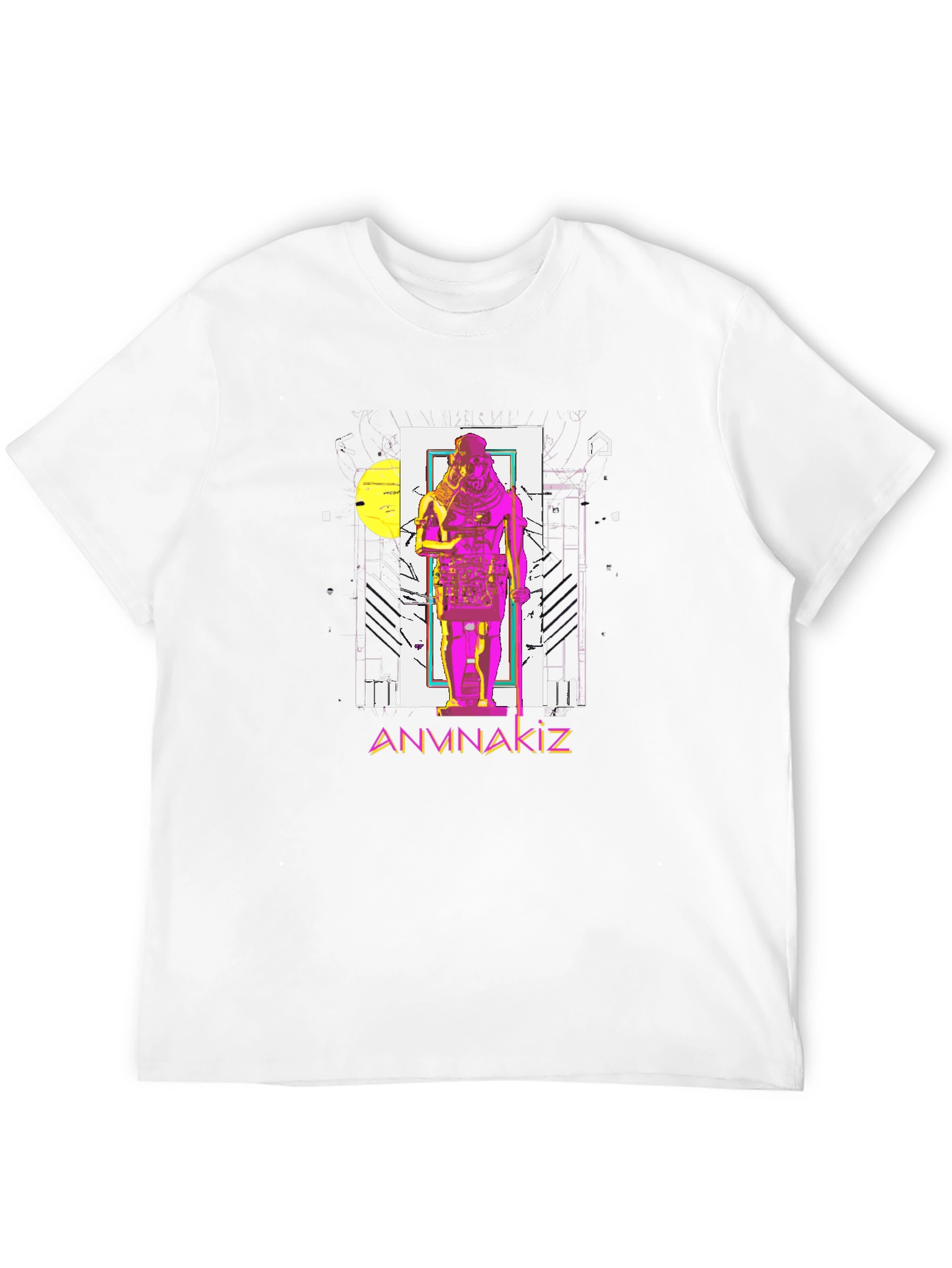 Anunnaki Graphic Tee - Black Cotton Blend T-Shirt