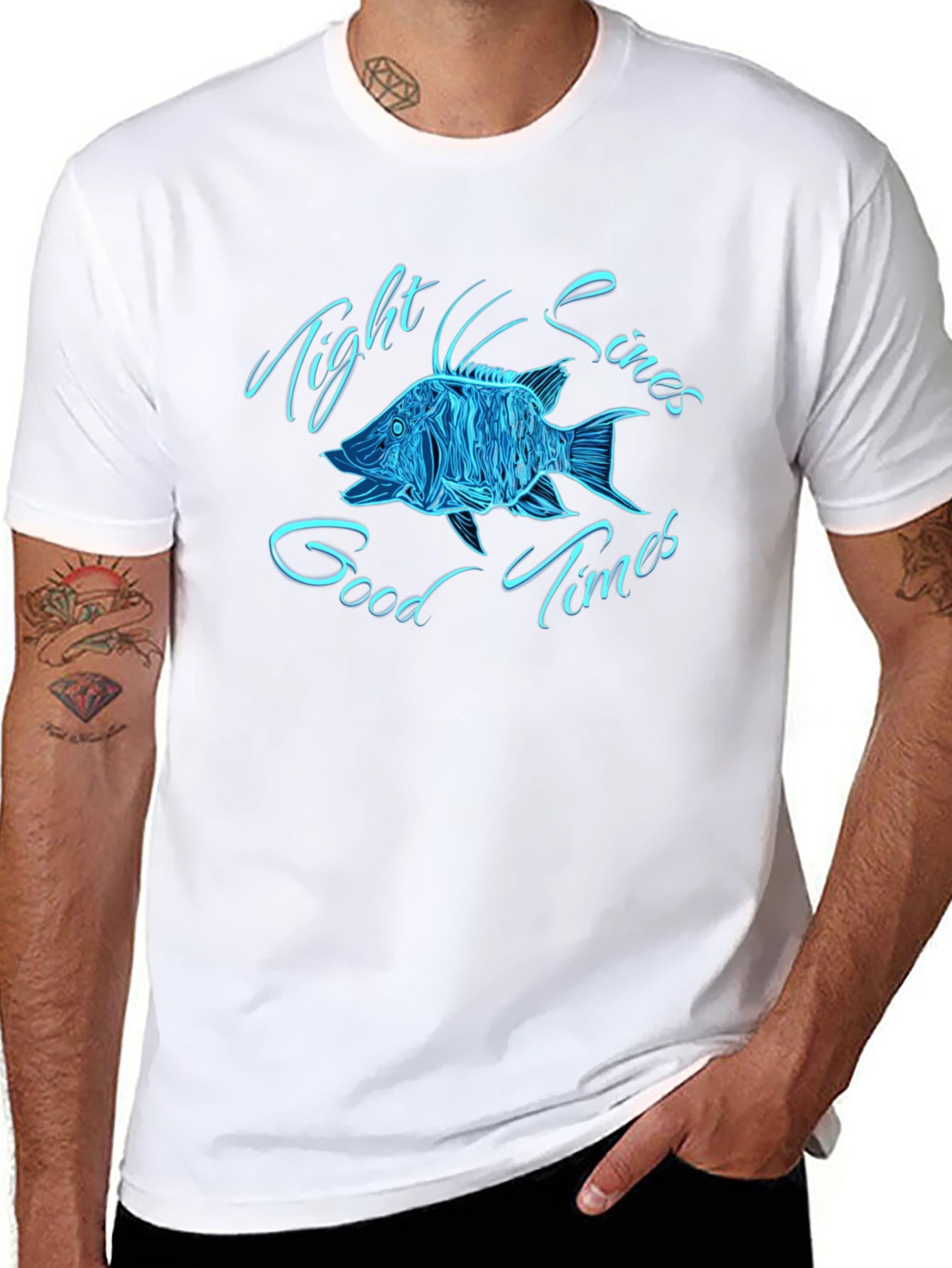 Tight Lines Good Times Fish Graphic Tee