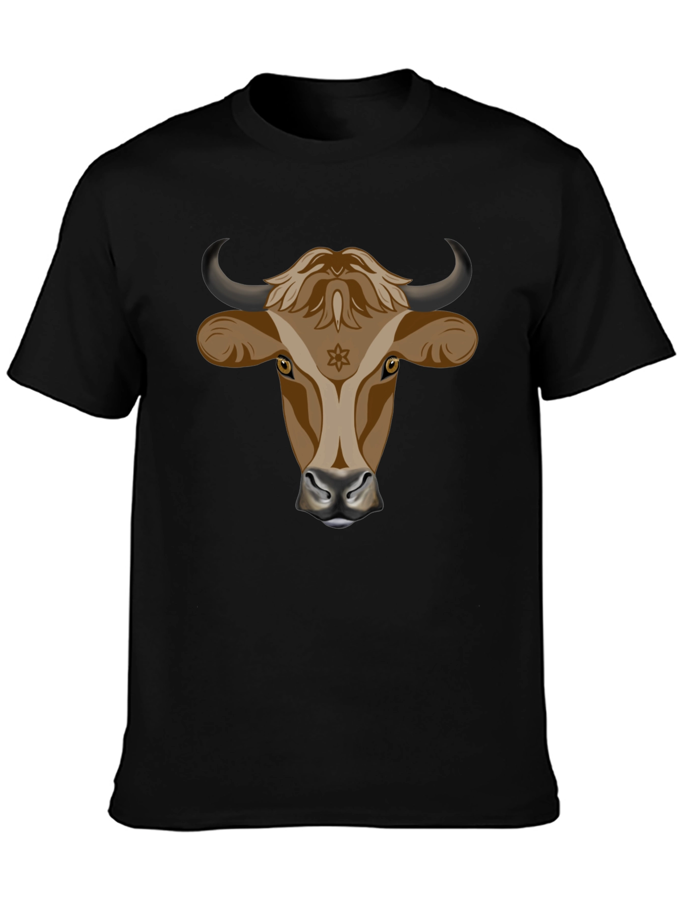 Bull Head Graphic Tee - Stylish Black Cotton T-Shirt