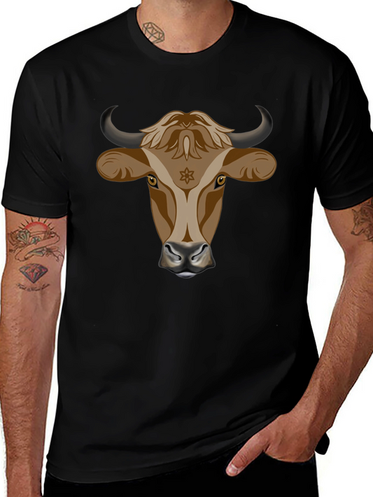 Bull Head Graphic Tee - Stylish Black Cotton T-Shirt