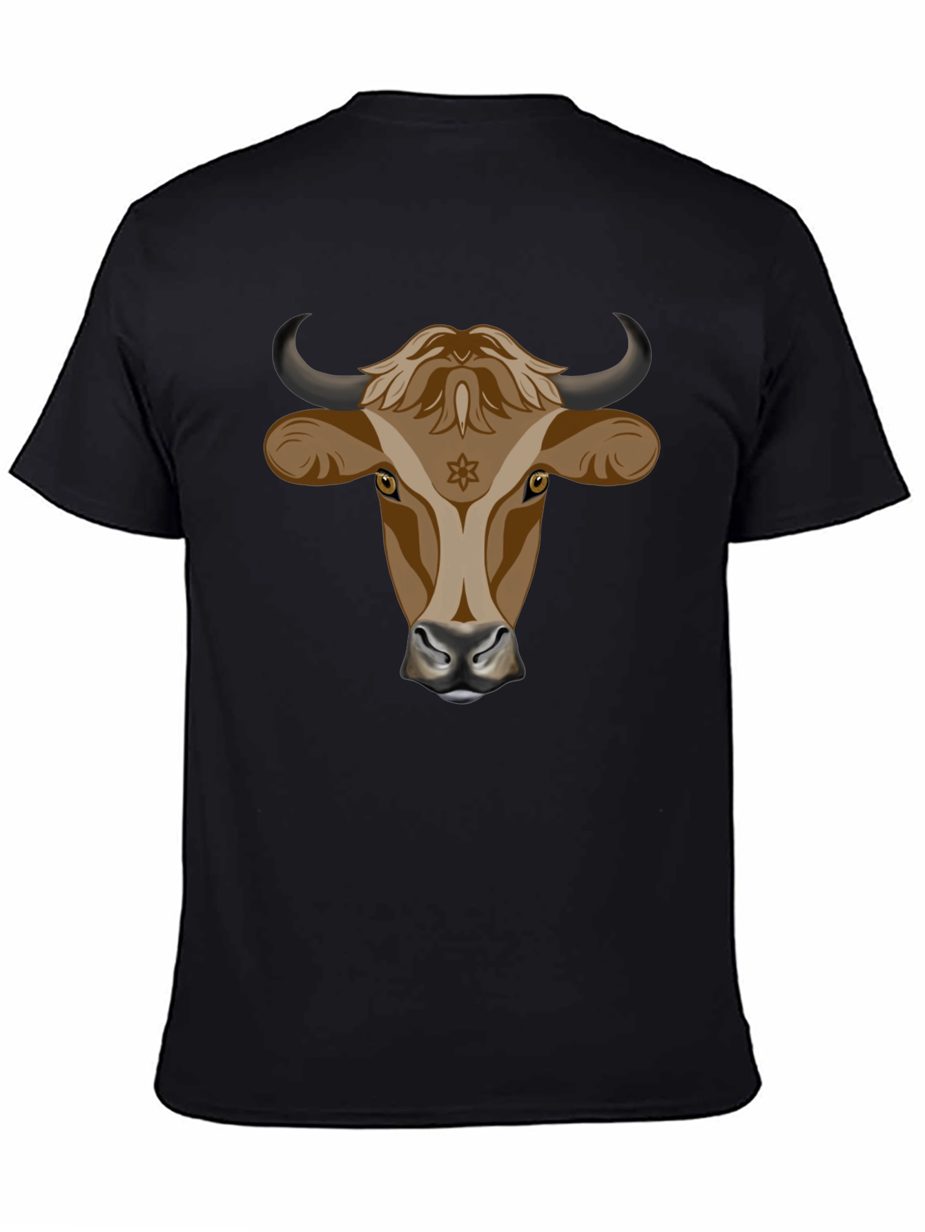 Bull Head Graphic Tee - Stylish Black Cotton T-Shirt