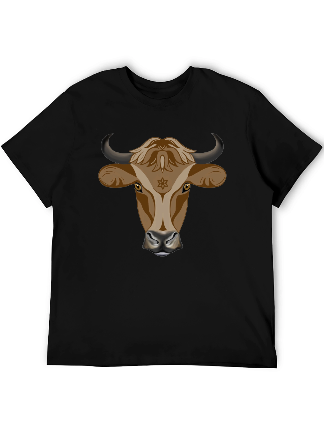 Bull Head Graphic Tee - Stylish Black Cotton T-Shirt