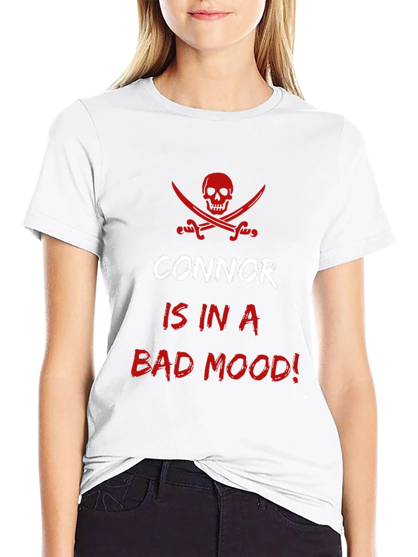 Connor Bad Mood Black Cotton T-Shirt