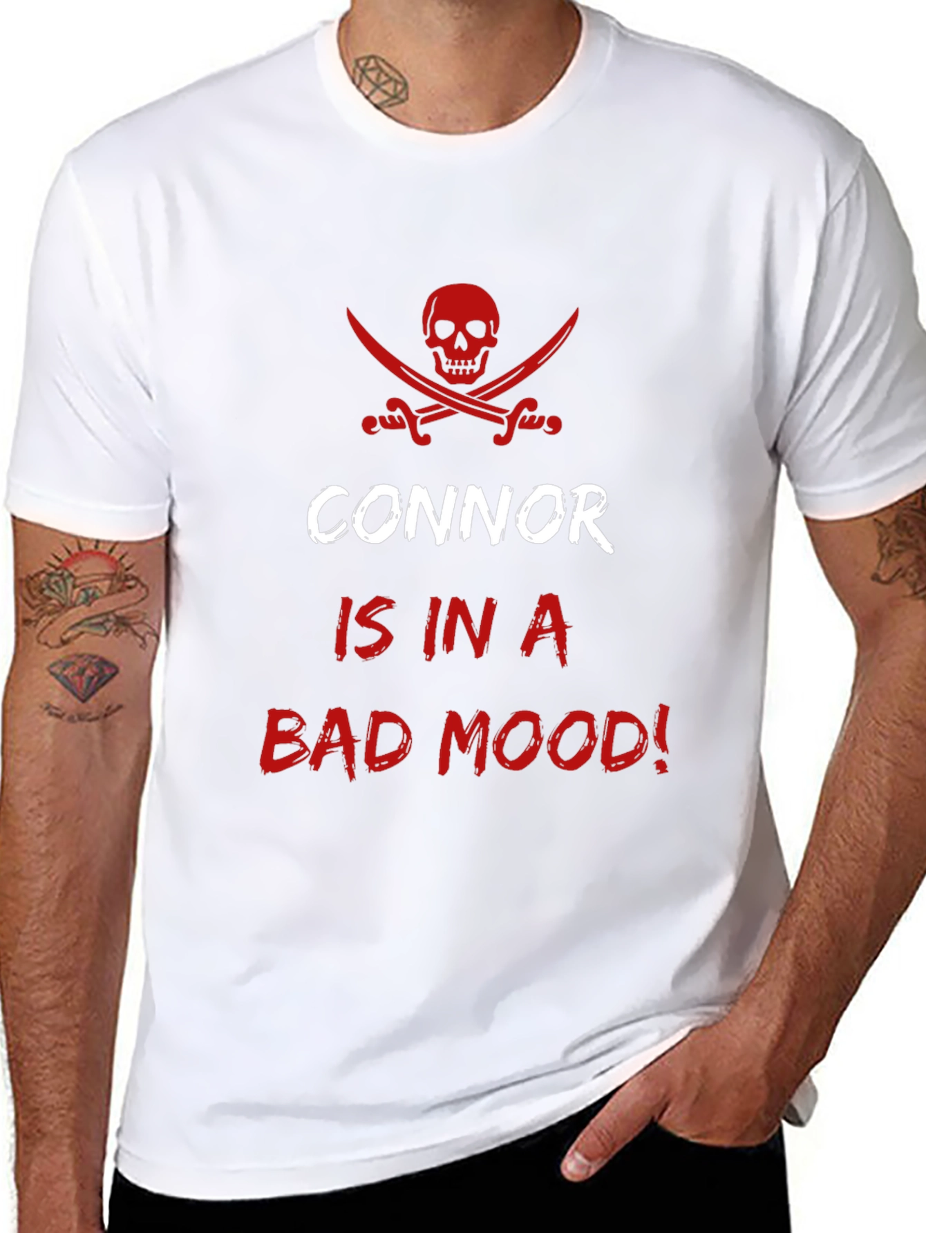 Connor Bad Mood Black Cotton T-Shirt