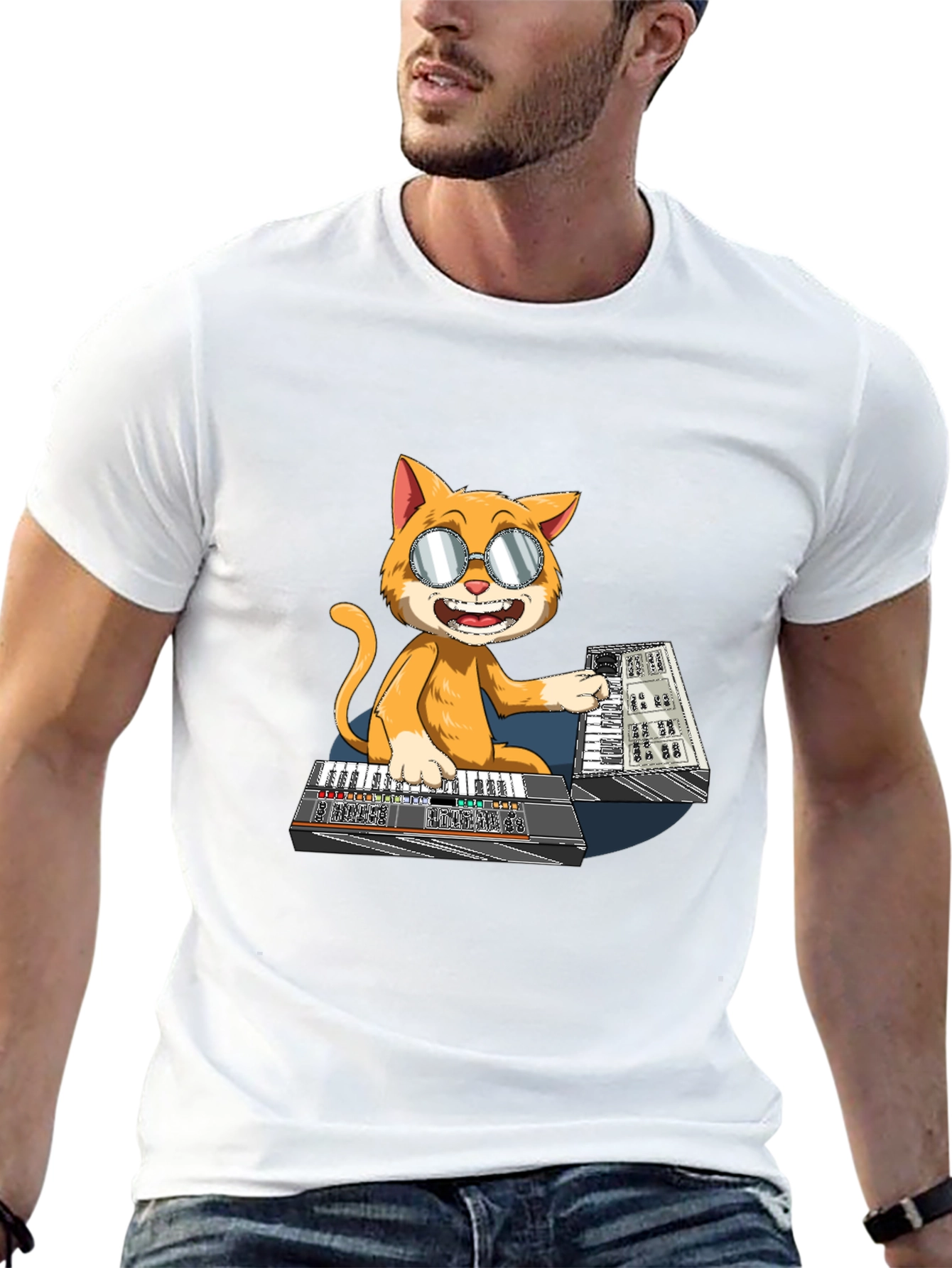 Cool Cat Keyboardist T-Shirt
