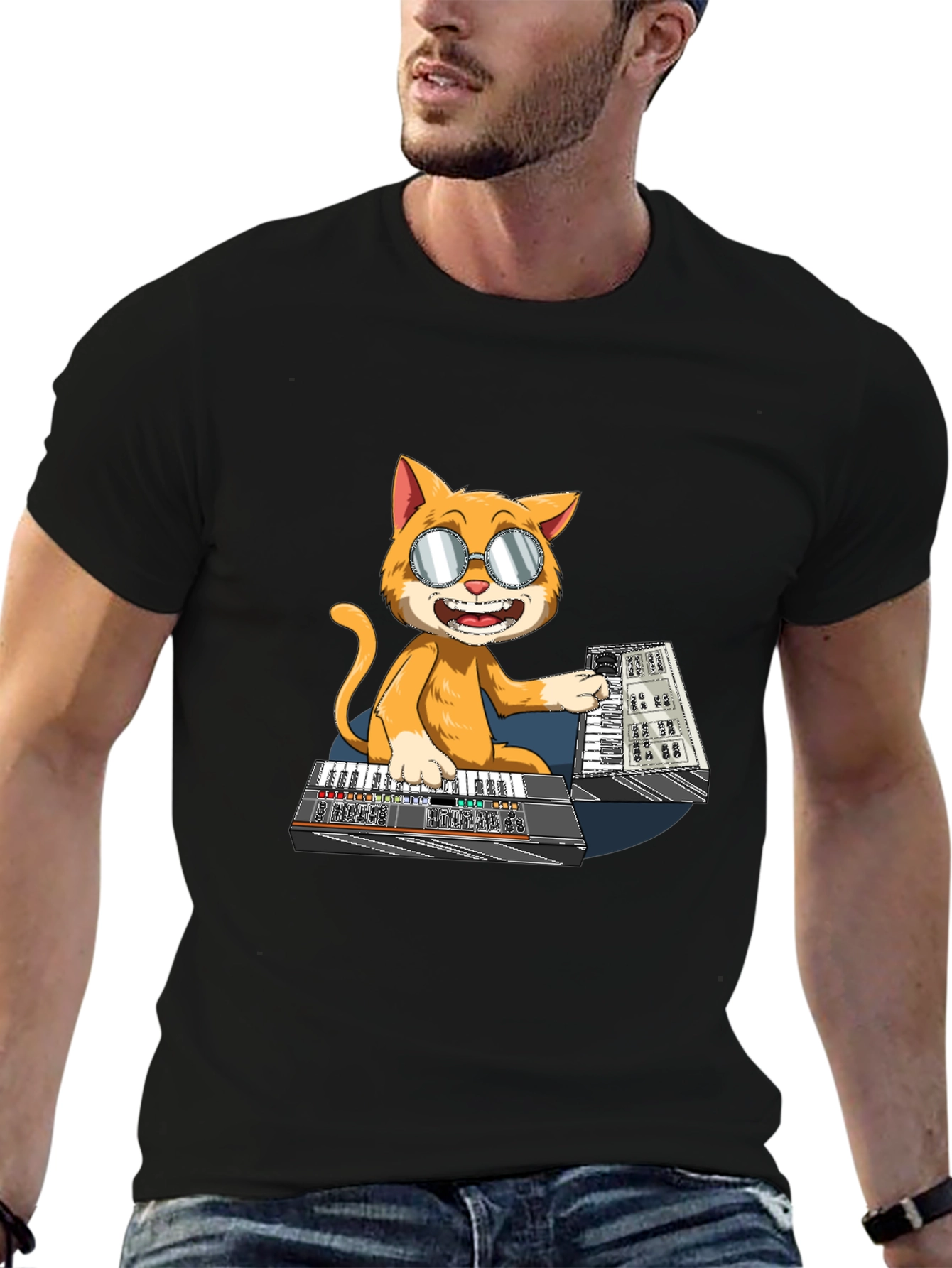 Cool Cat Keyboardist T-Shirt