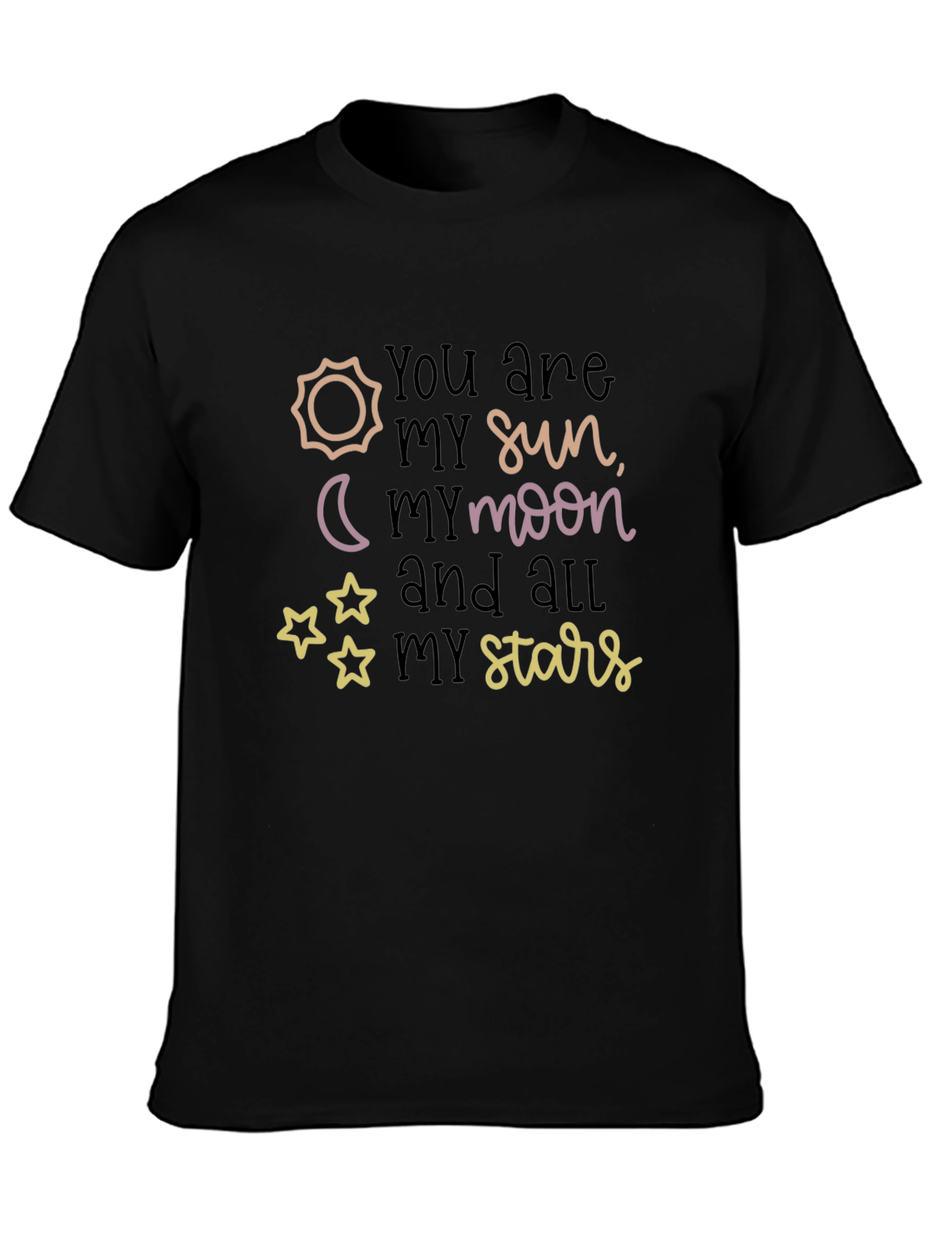 Sun Moon Stars Graphic Print Tee