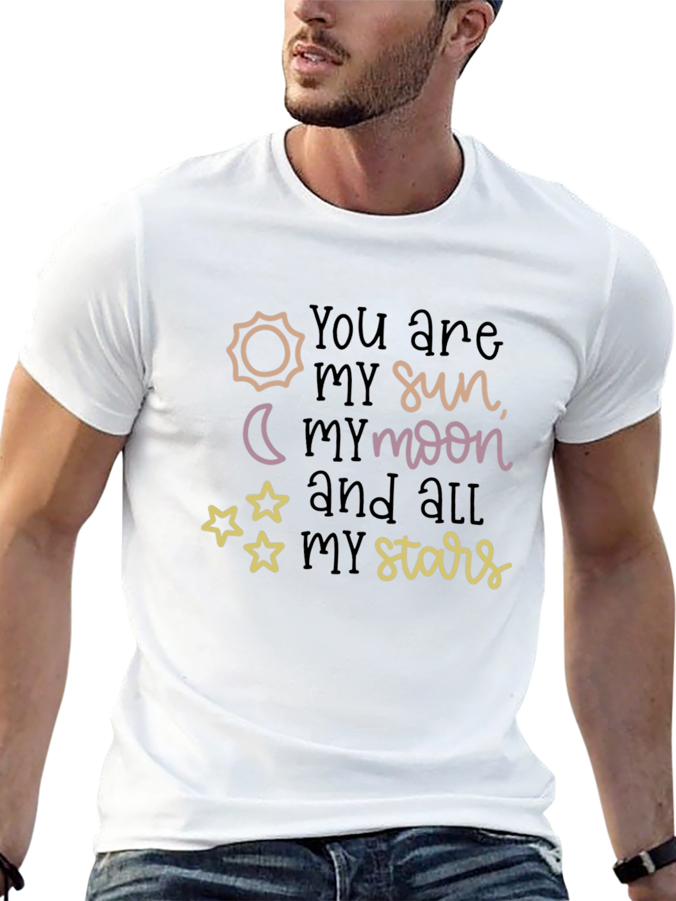 Sun Moon Stars Graphic Print Tee