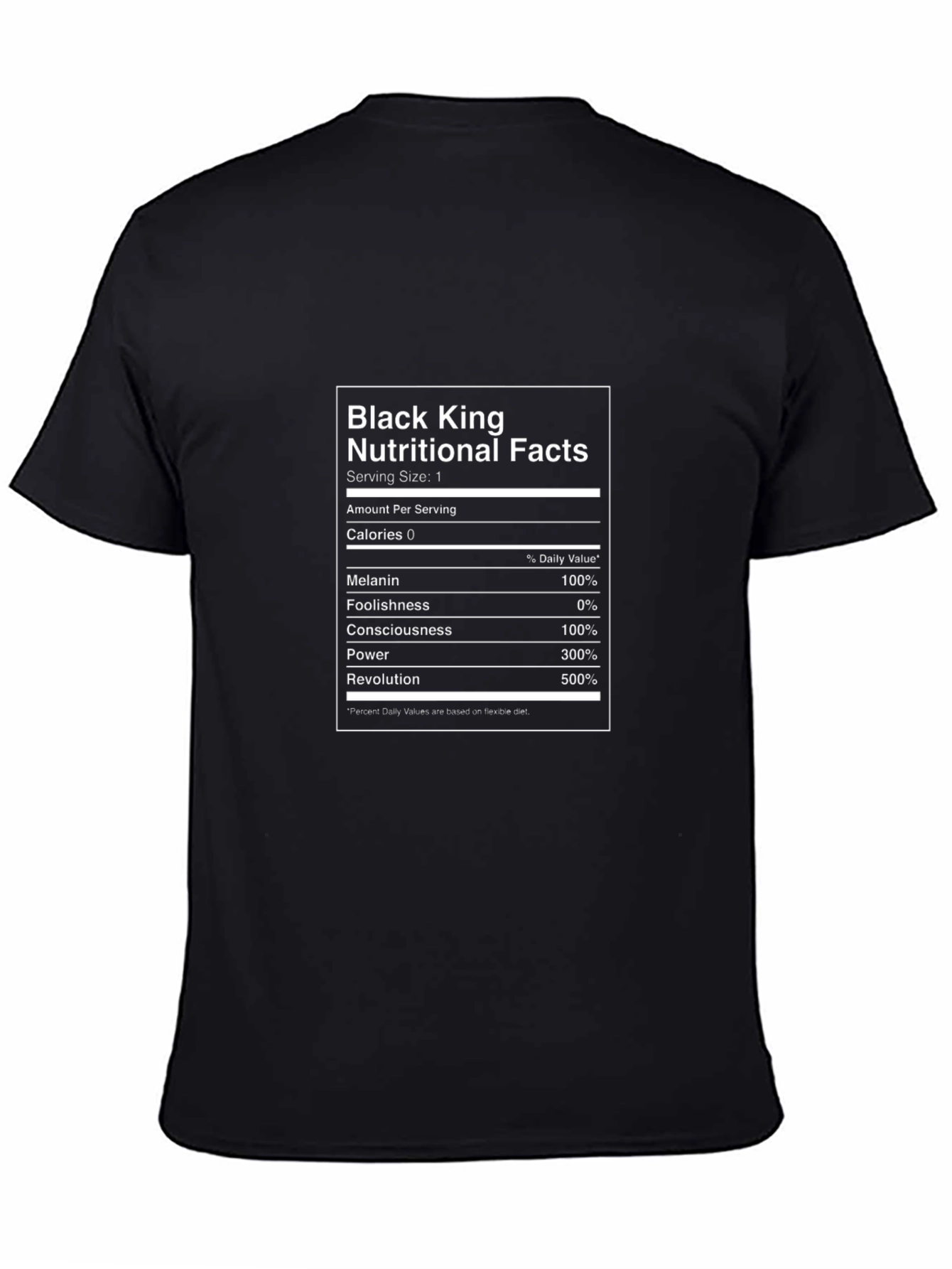 Black King Nutritional Facts T-Shirt
