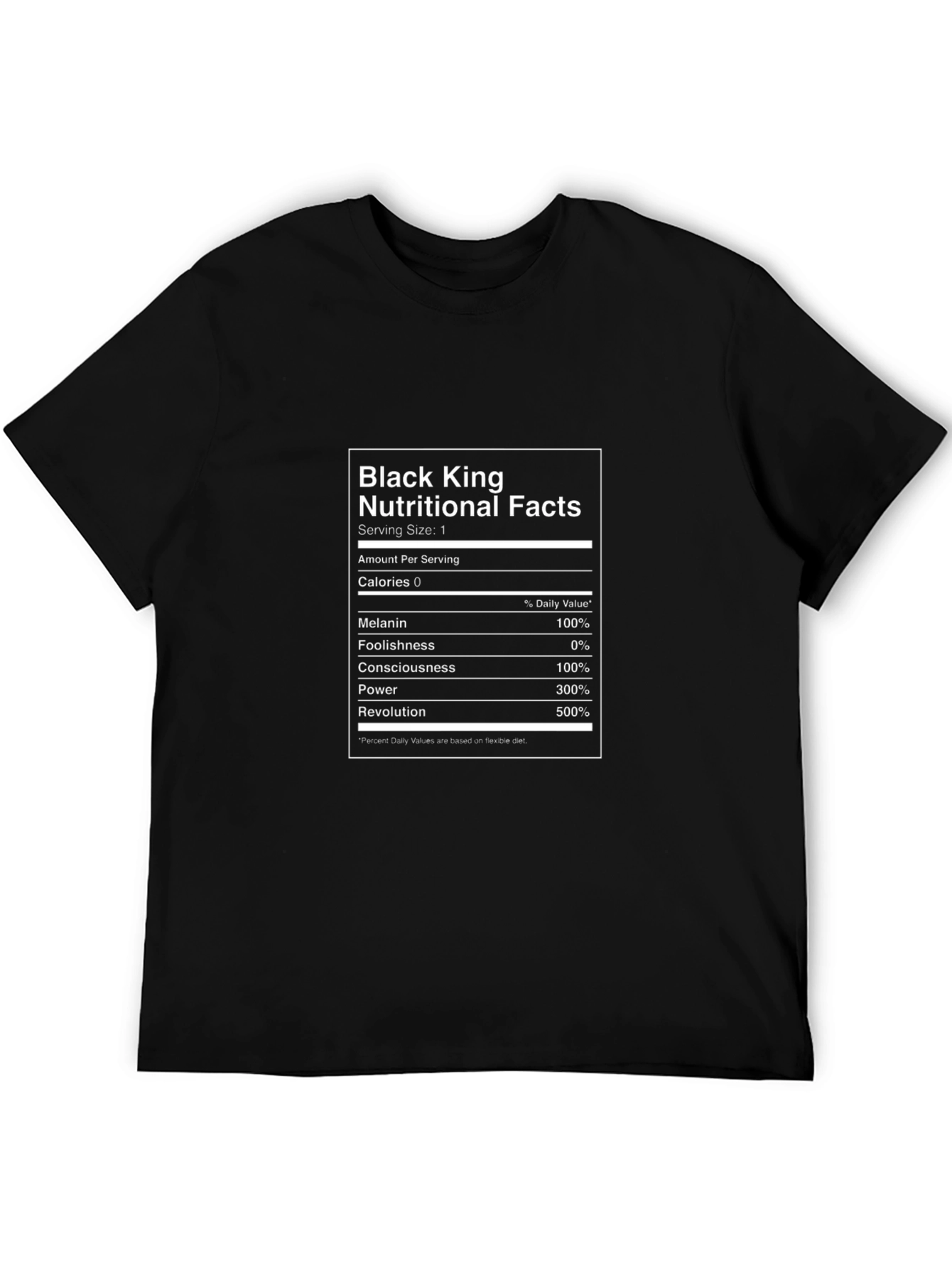 Black King Nutritional Facts T-Shirt