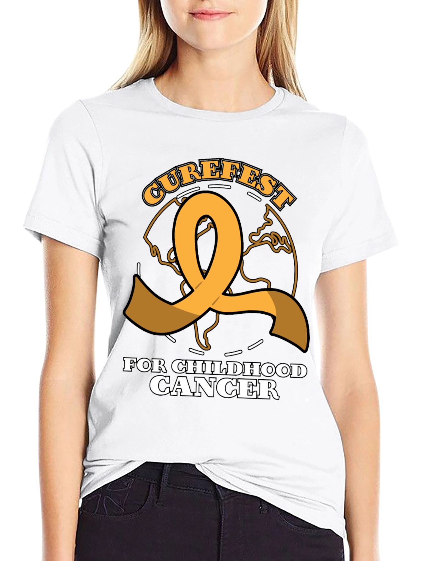 Curefest Childhood Cancer Awareness Ribbon T-Shirt