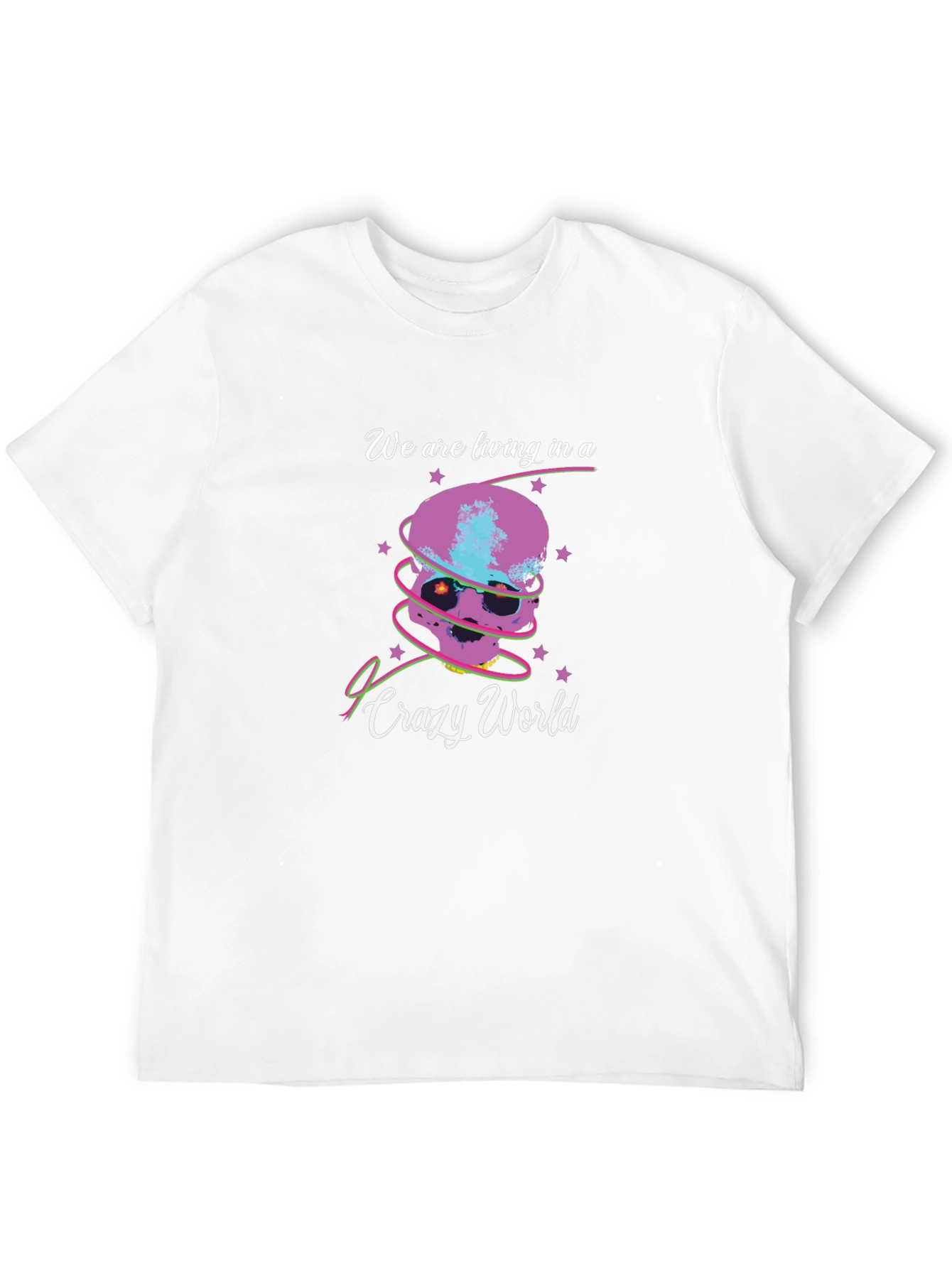 Crazy World Skull Graphic Tee