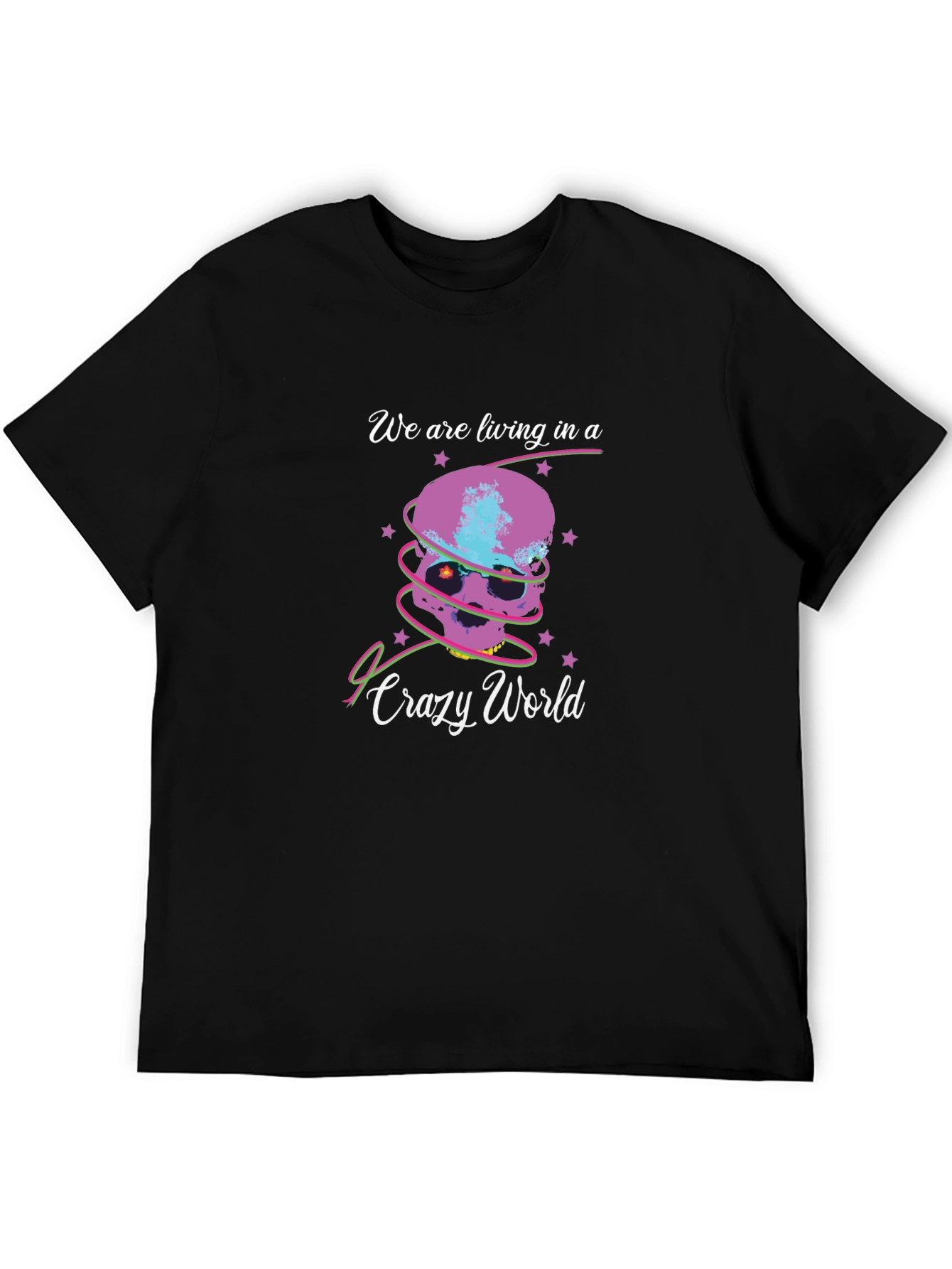 Crazy World Skull Graphic Tee