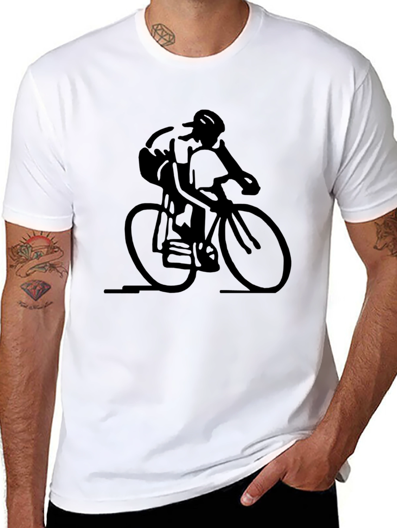 Cyclist Graphic Black T-Shirt