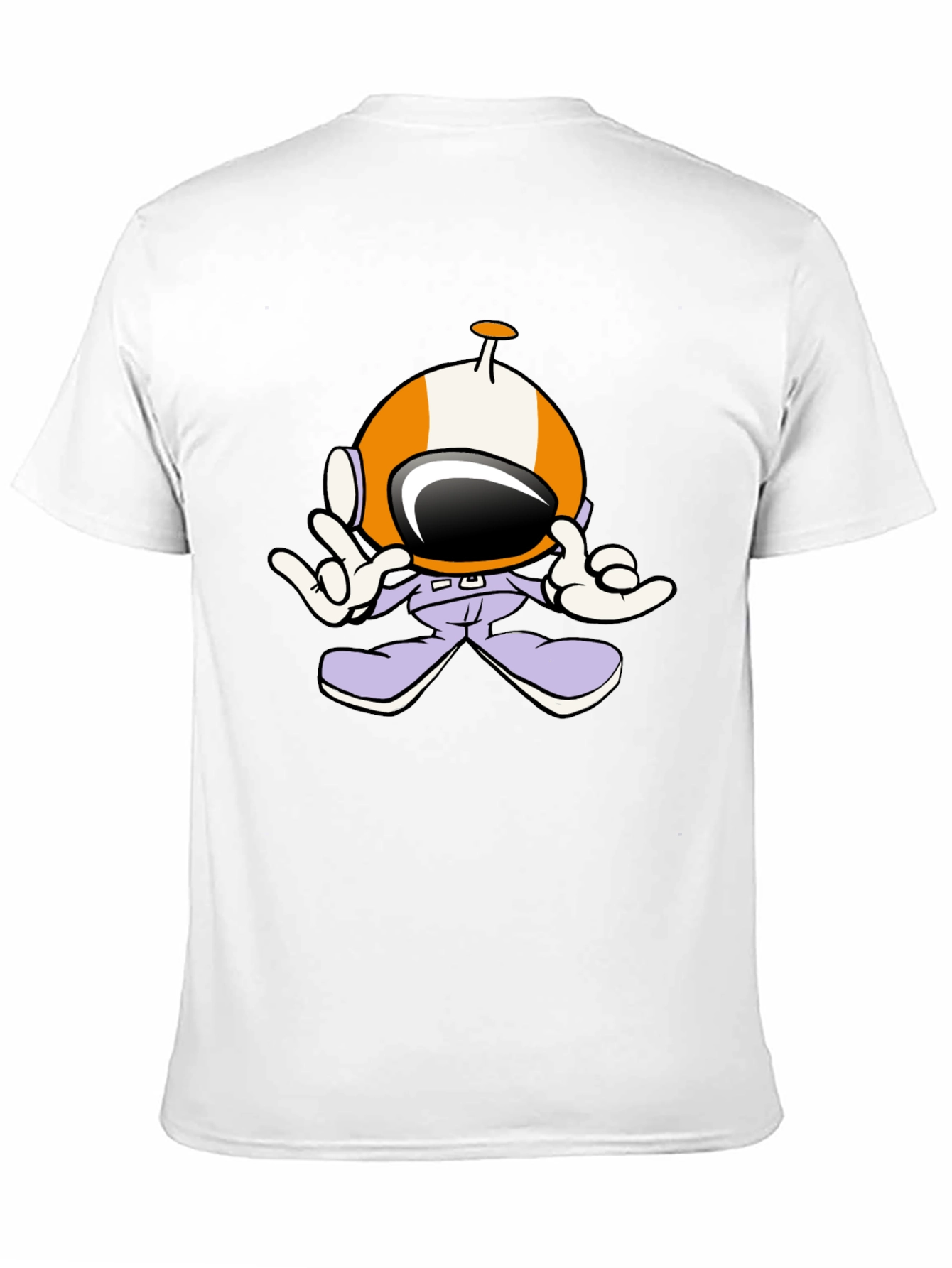 Astronaut Cartoon Black T-Shirt