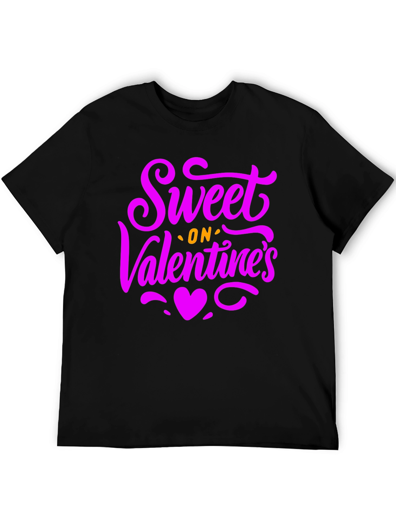 Sweet on Valentines Day Black Graphic T-Shirt