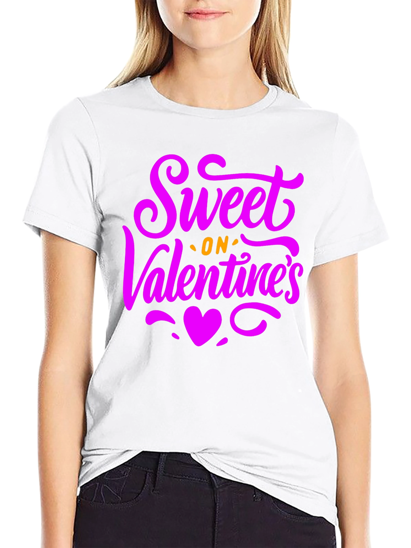 Sweet on Valentines Day Black Graphic T-Shirt
