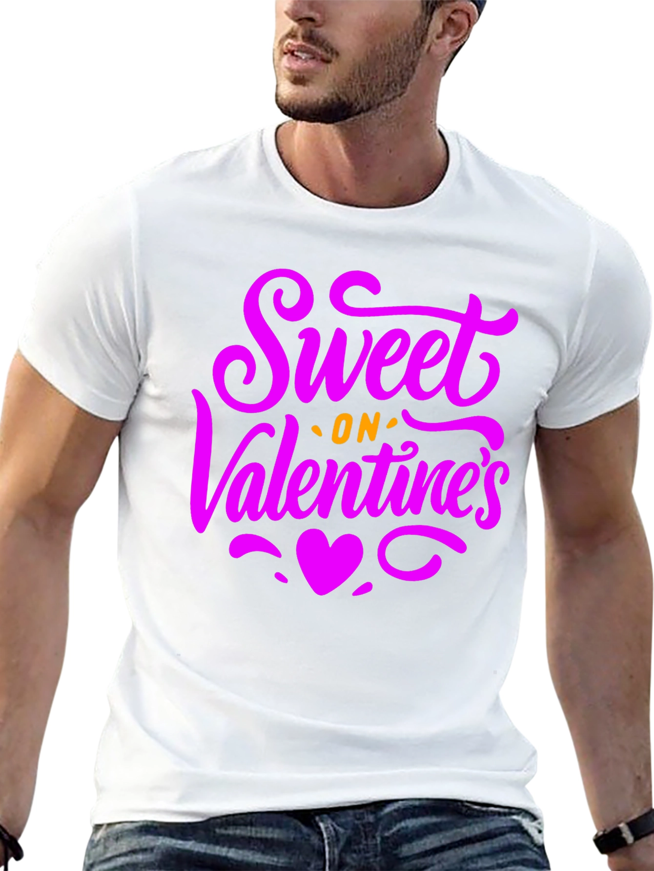 Sweet on Valentines Day Black Graphic T-Shirt