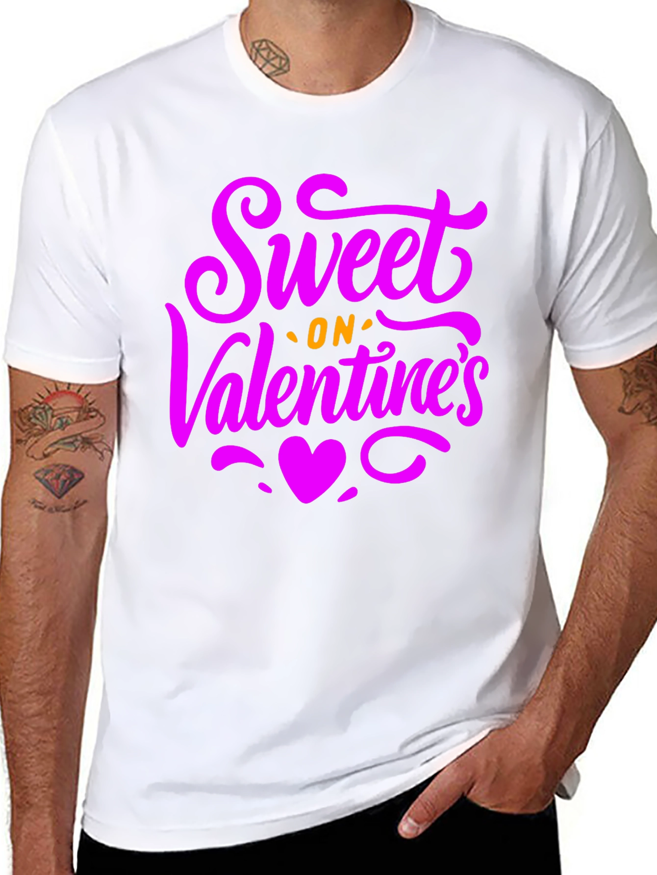 Sweet on Valentines Day Black Graphic T-Shirt