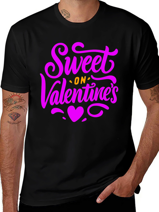 Sweet on Valentines Day Black Graphic T-Shirt