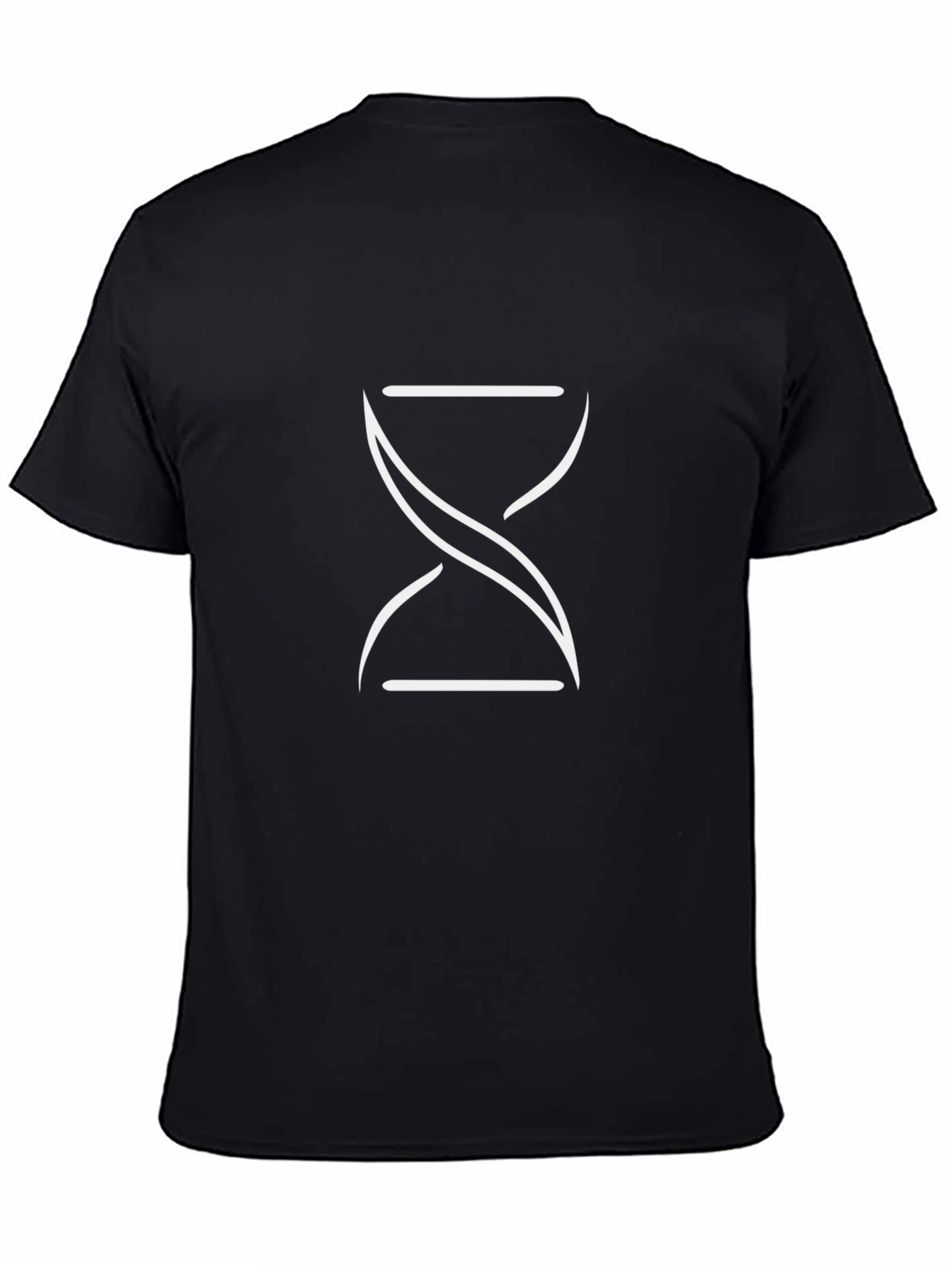 Stylish Hourglass Graphic Tee - Black Cotton Comfort