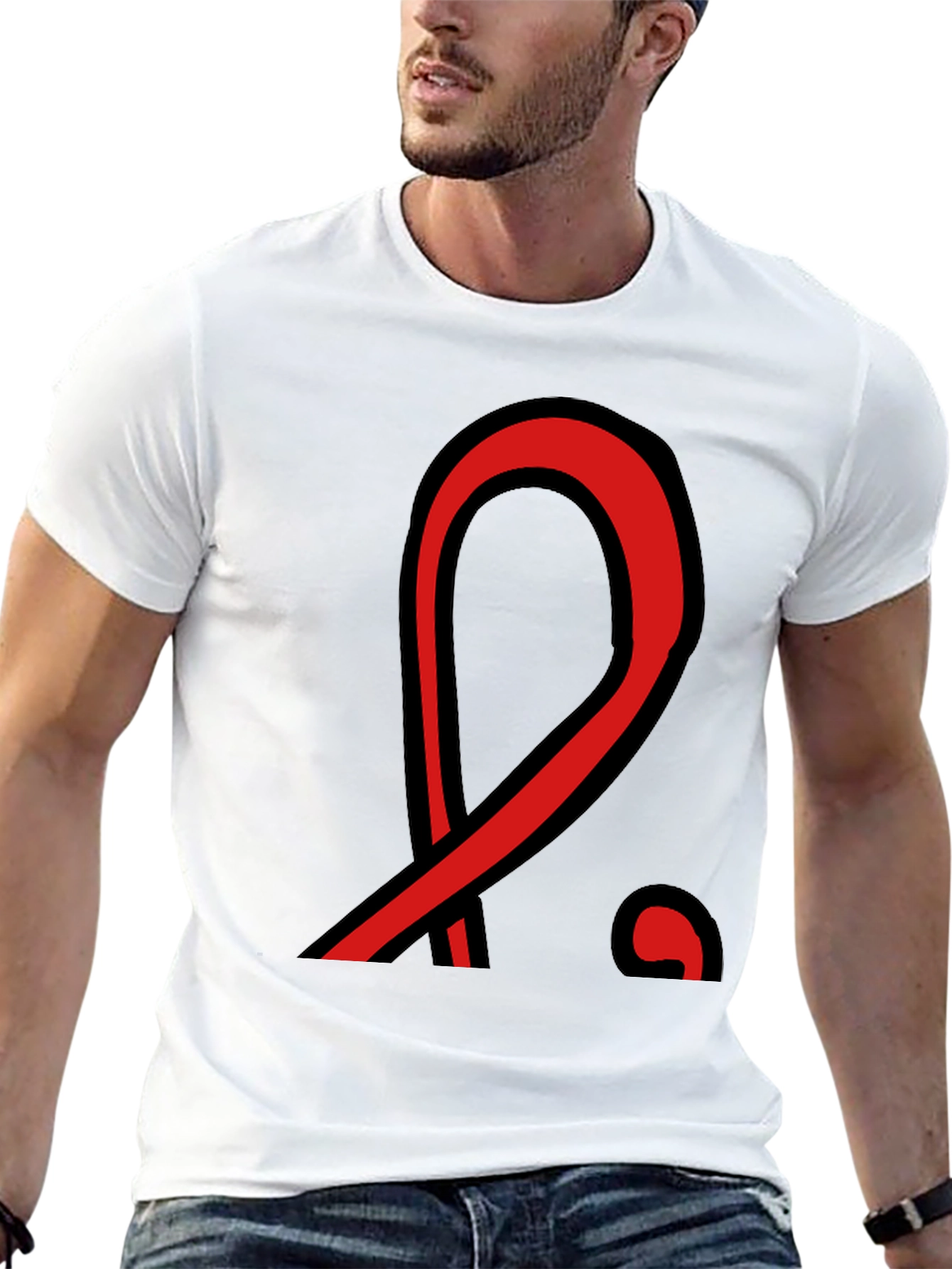 Bold Graphic Tee - Red & Black Design T-Shirt