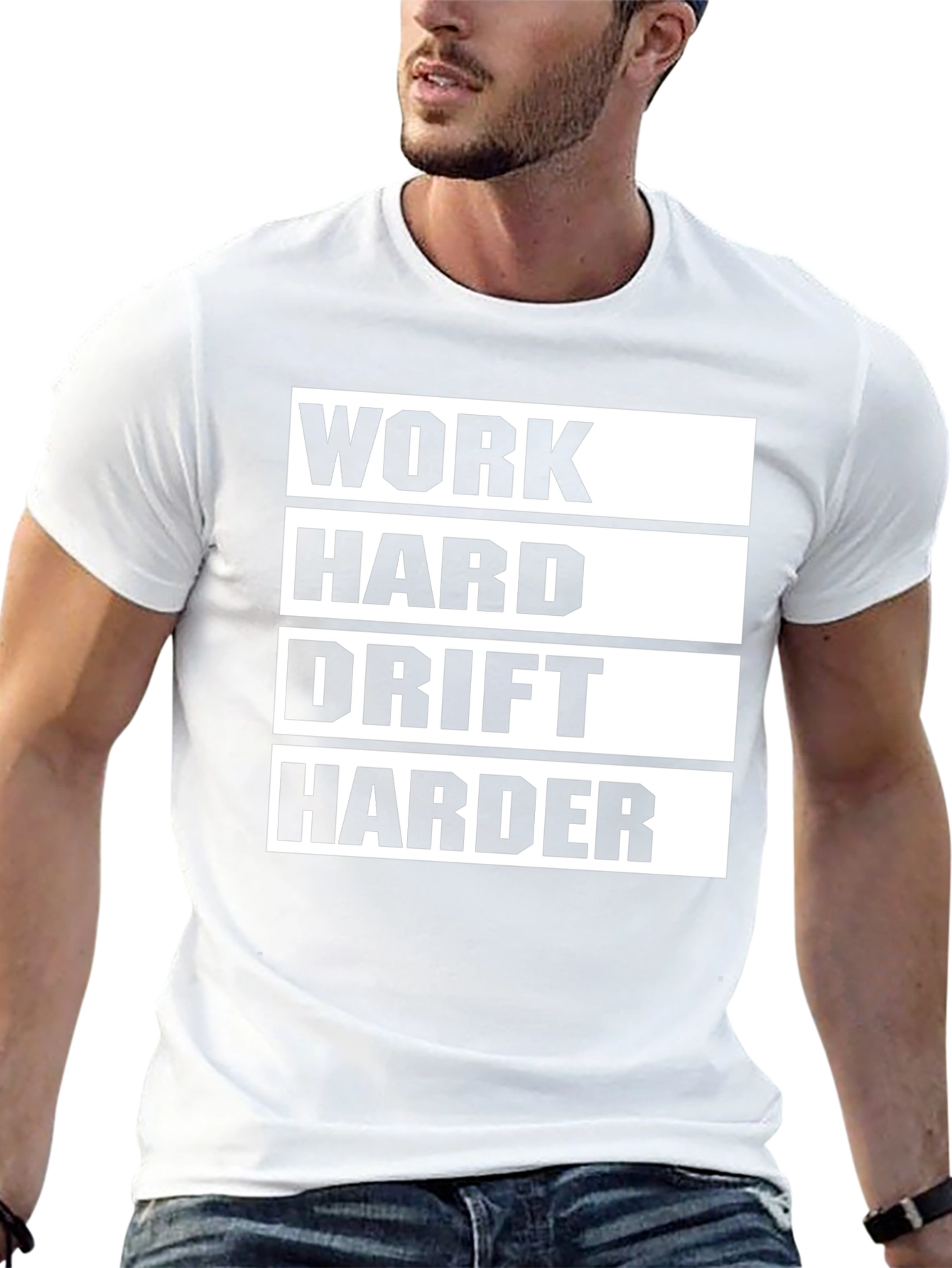 Work Hard Drift Harder Black Graphic Tee