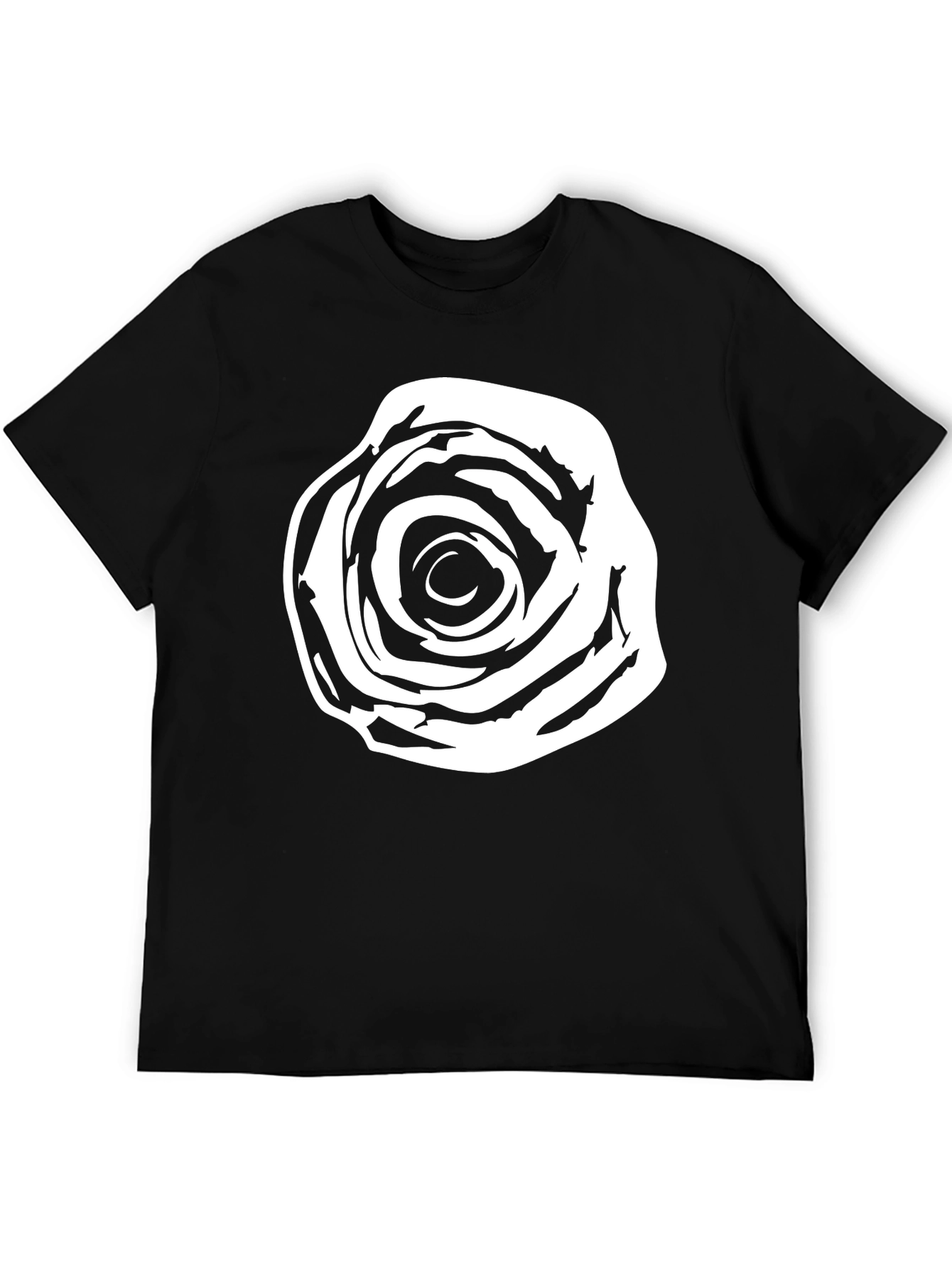 Abstract Rose Graphic Tee - Stylish Black Cotton T-Shirt