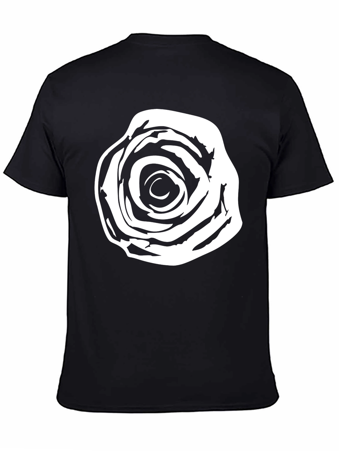 Abstract Rose Graphic Tee - Stylish Black Cotton T-Shirt