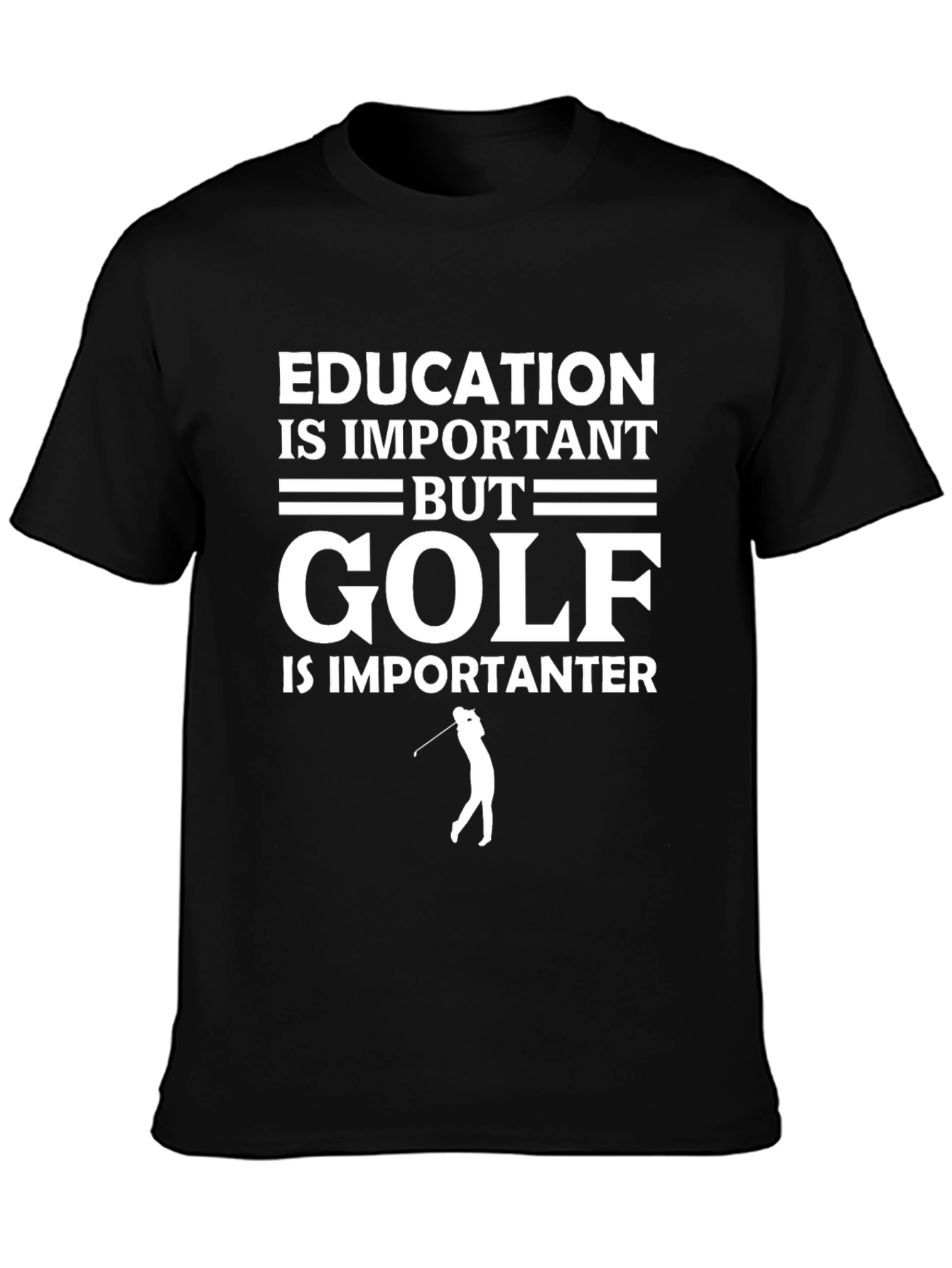 Education vs Golf T-Shirt Funny Golfer Tee